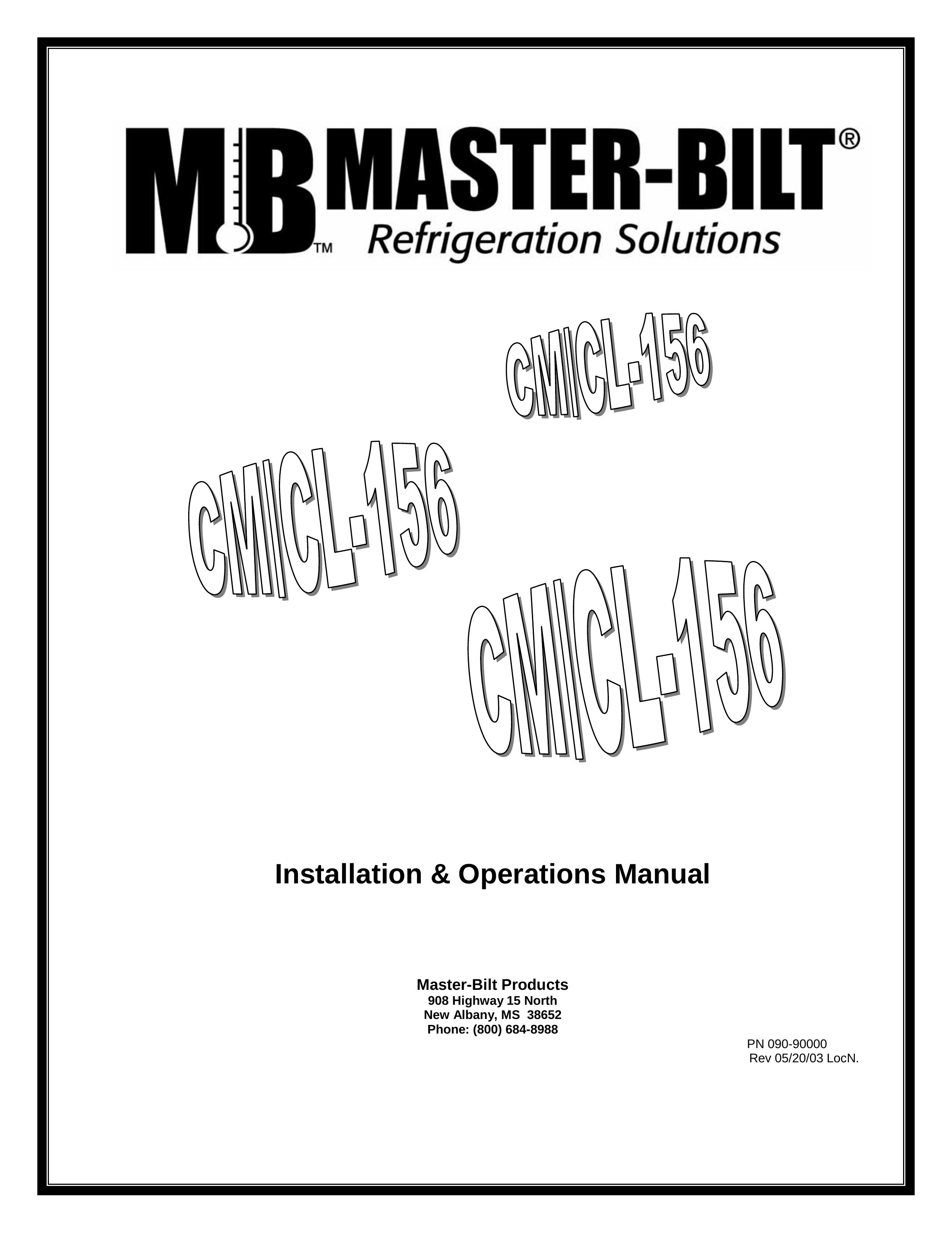 Master Bilt CMICL-156 Refrigerator User Manual