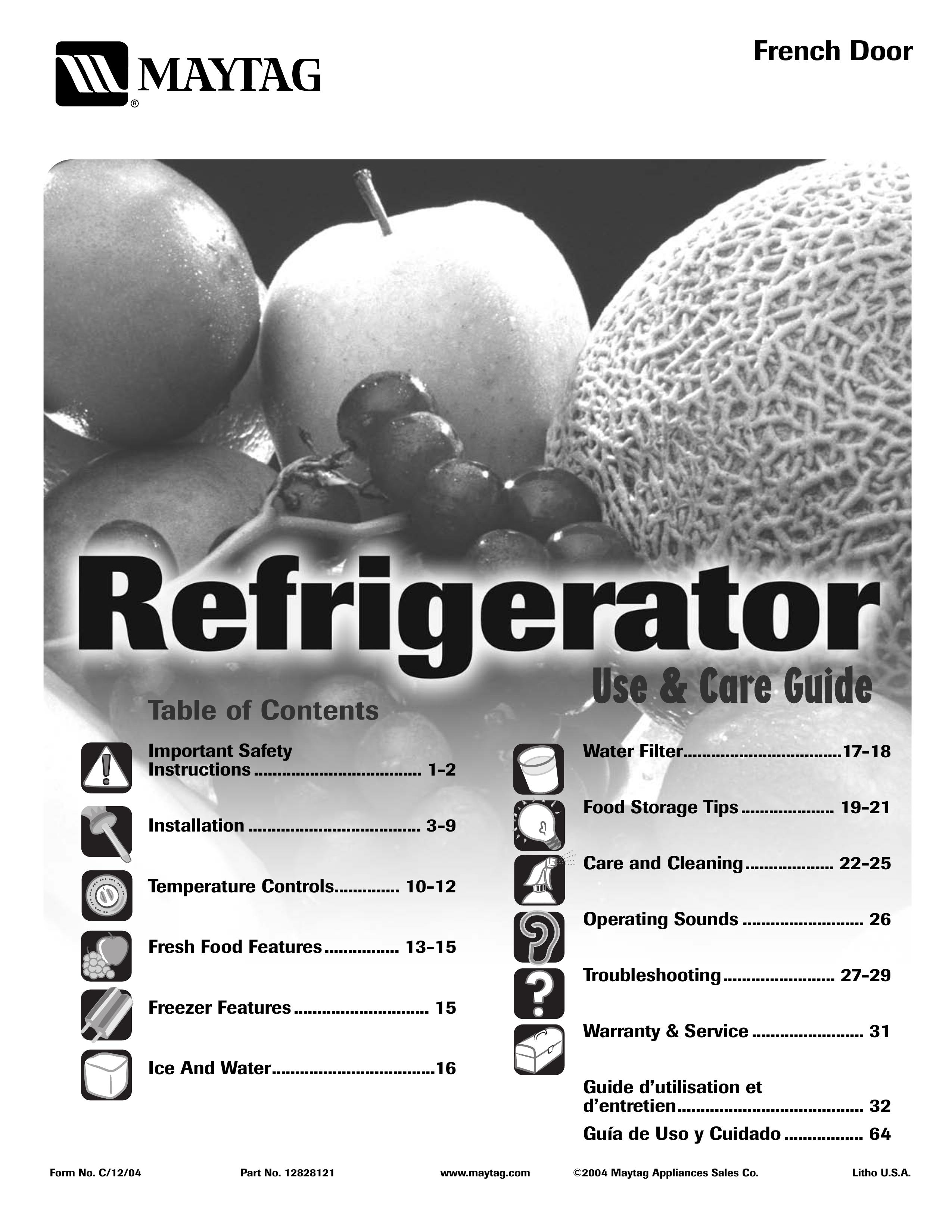 Maytag 12828121 Refrigerator User Manual