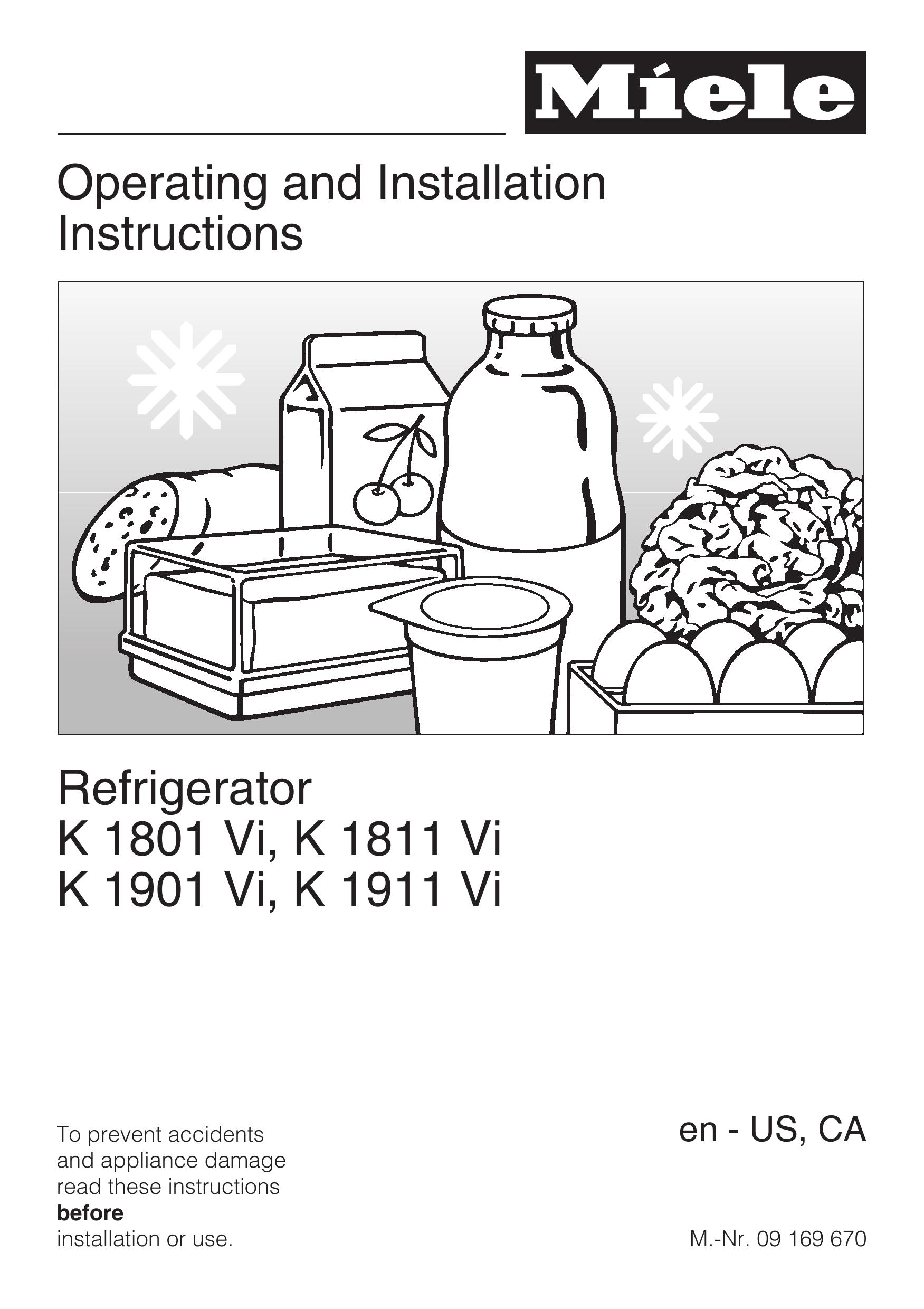 Miele K 1911 Vi Refrigerator User Manual