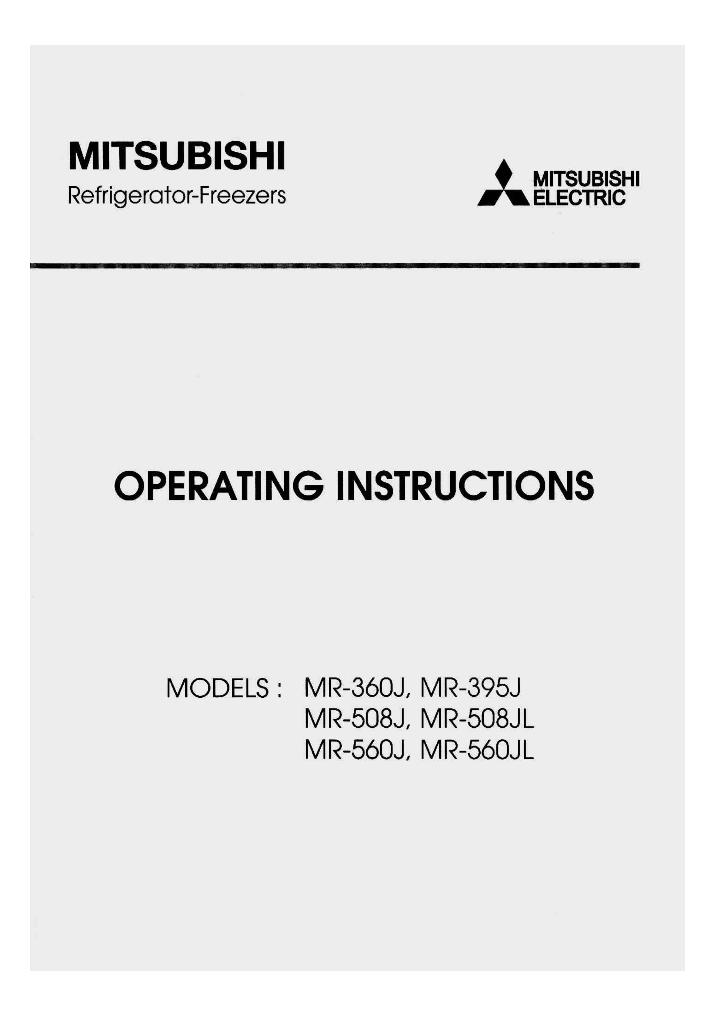 Mitsubishi Electronics MR-508J Refrigerator User Manual