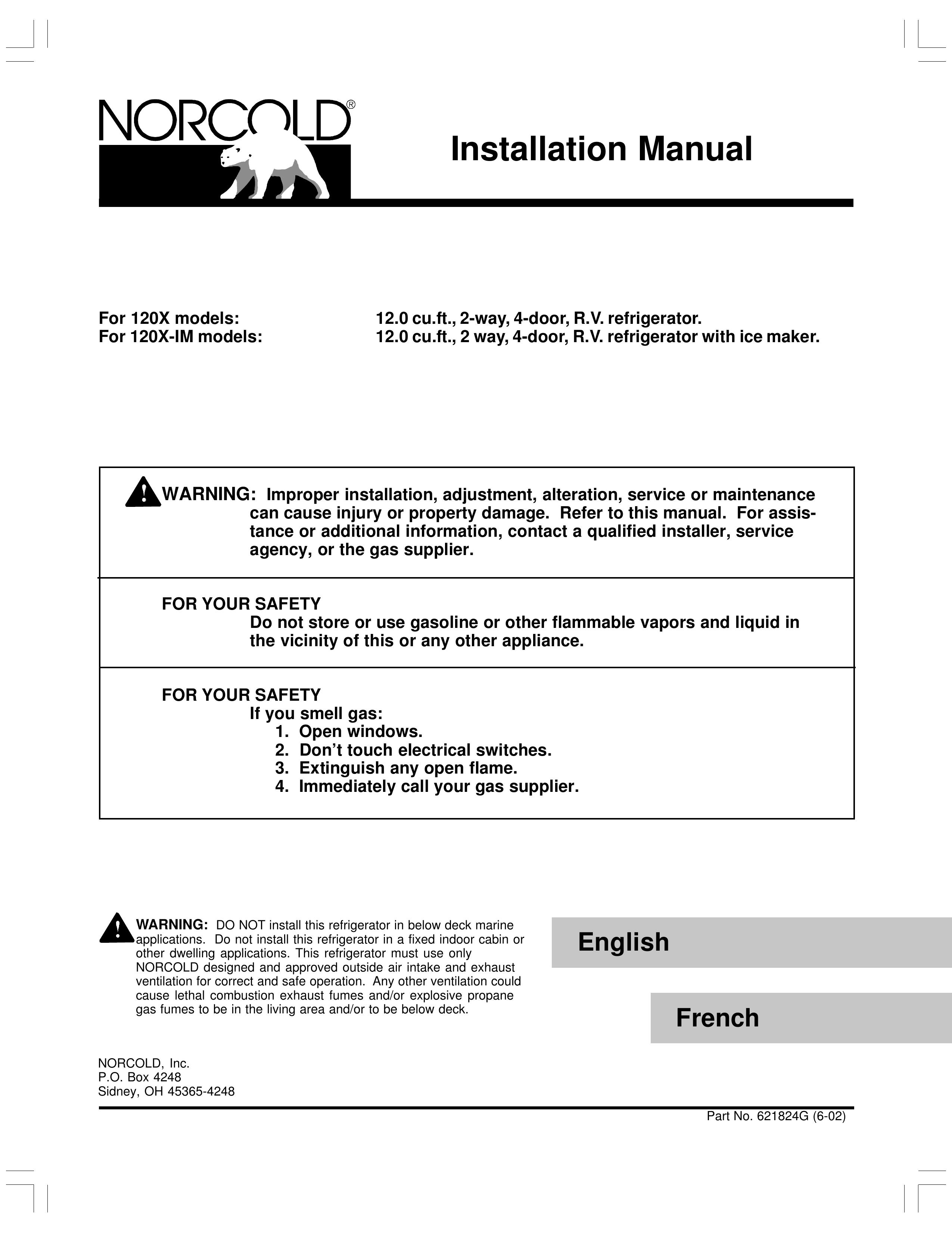 Norcold 120x Refrigerator User Manual