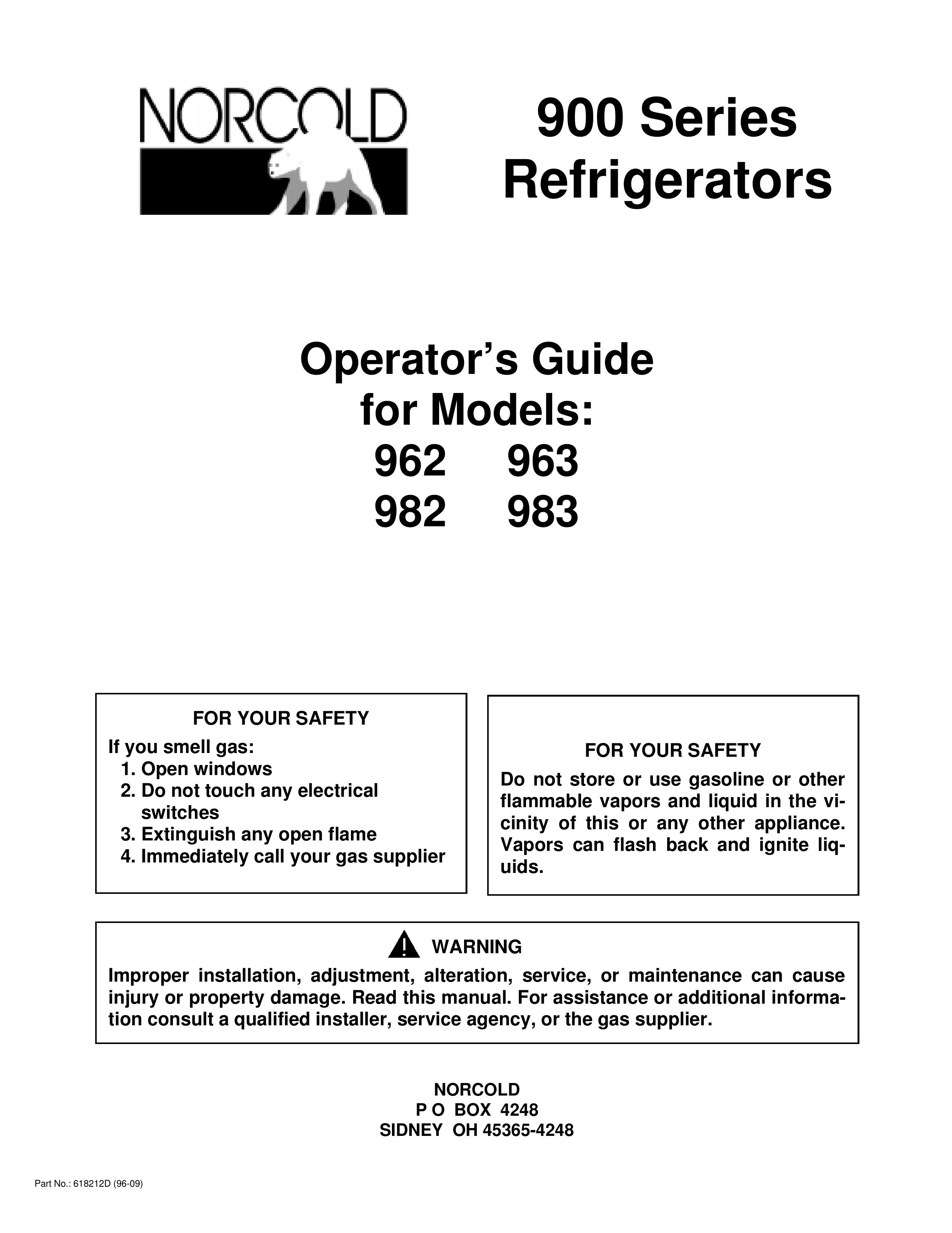 Norcold 963 Refrigerator User Manual