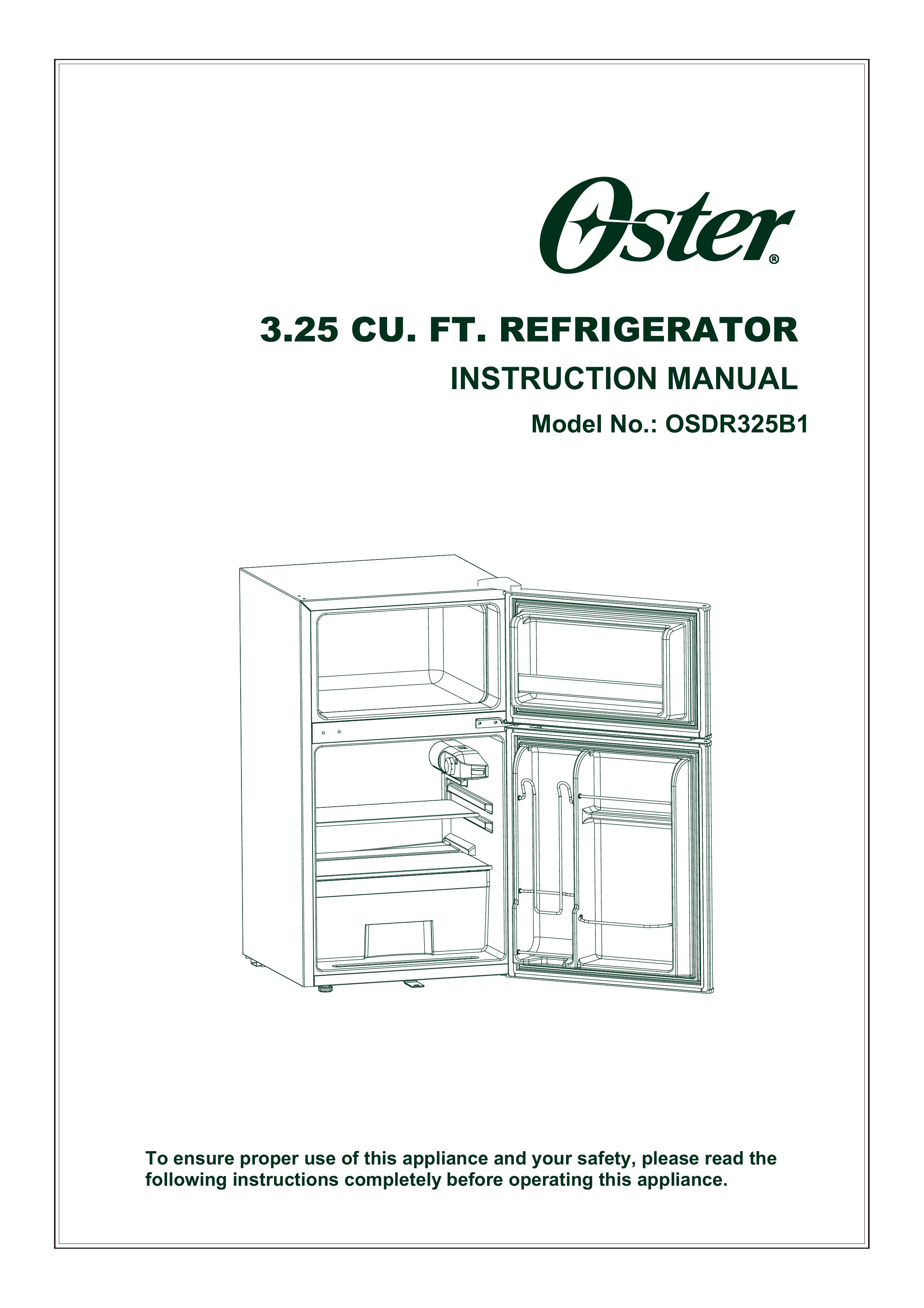 Oster Oster 3.25 CU. FT. Refrigerator Refrigerator User Manual