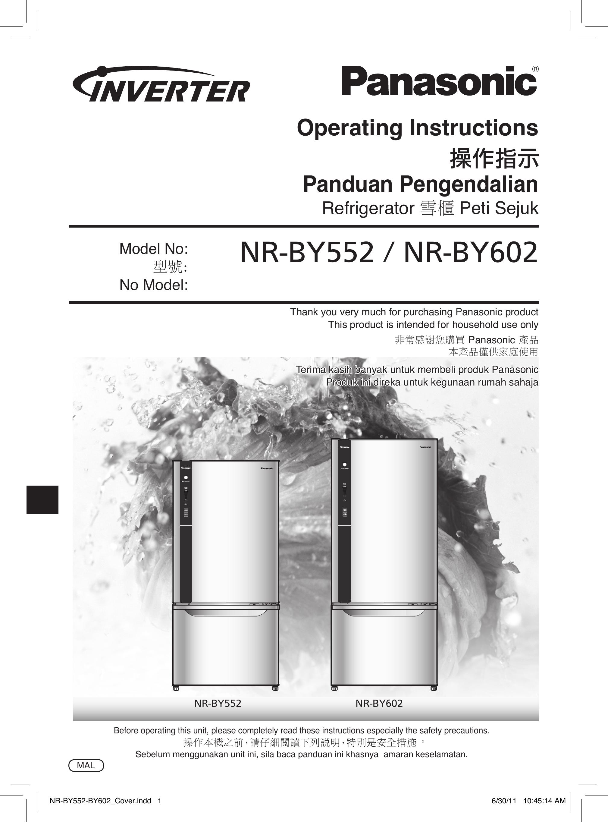 Panasonic NR-BY602 Refrigerator User Manual