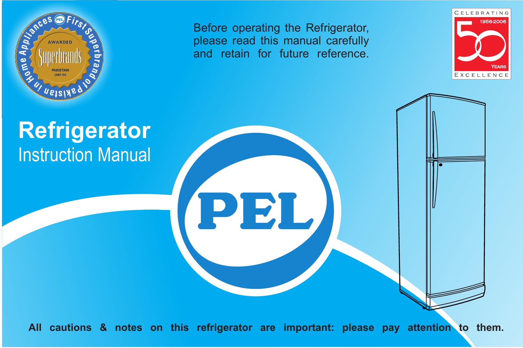 Pelco 20145JF Refrigerator User Manual
