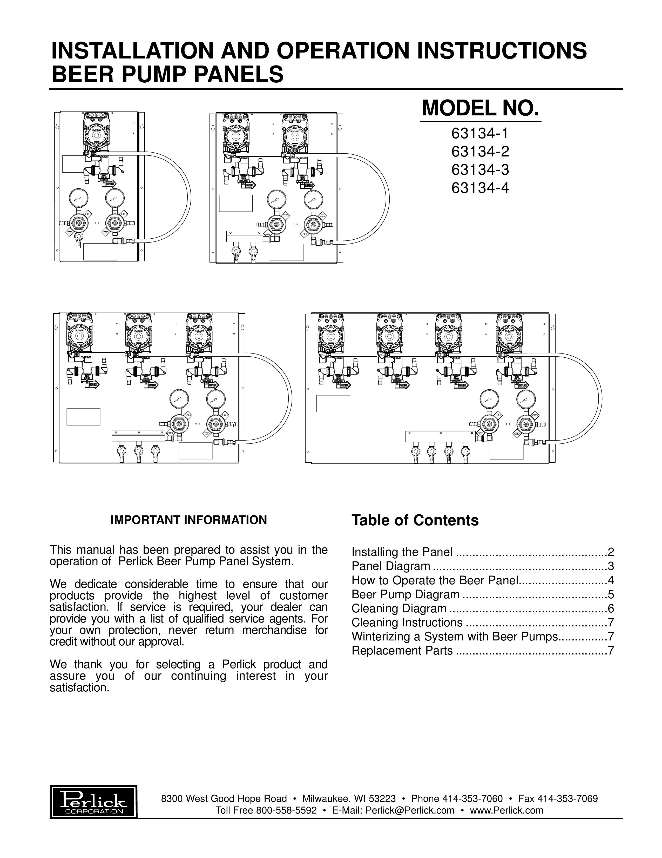 Perlick 63134-3 Refrigerator User Manual