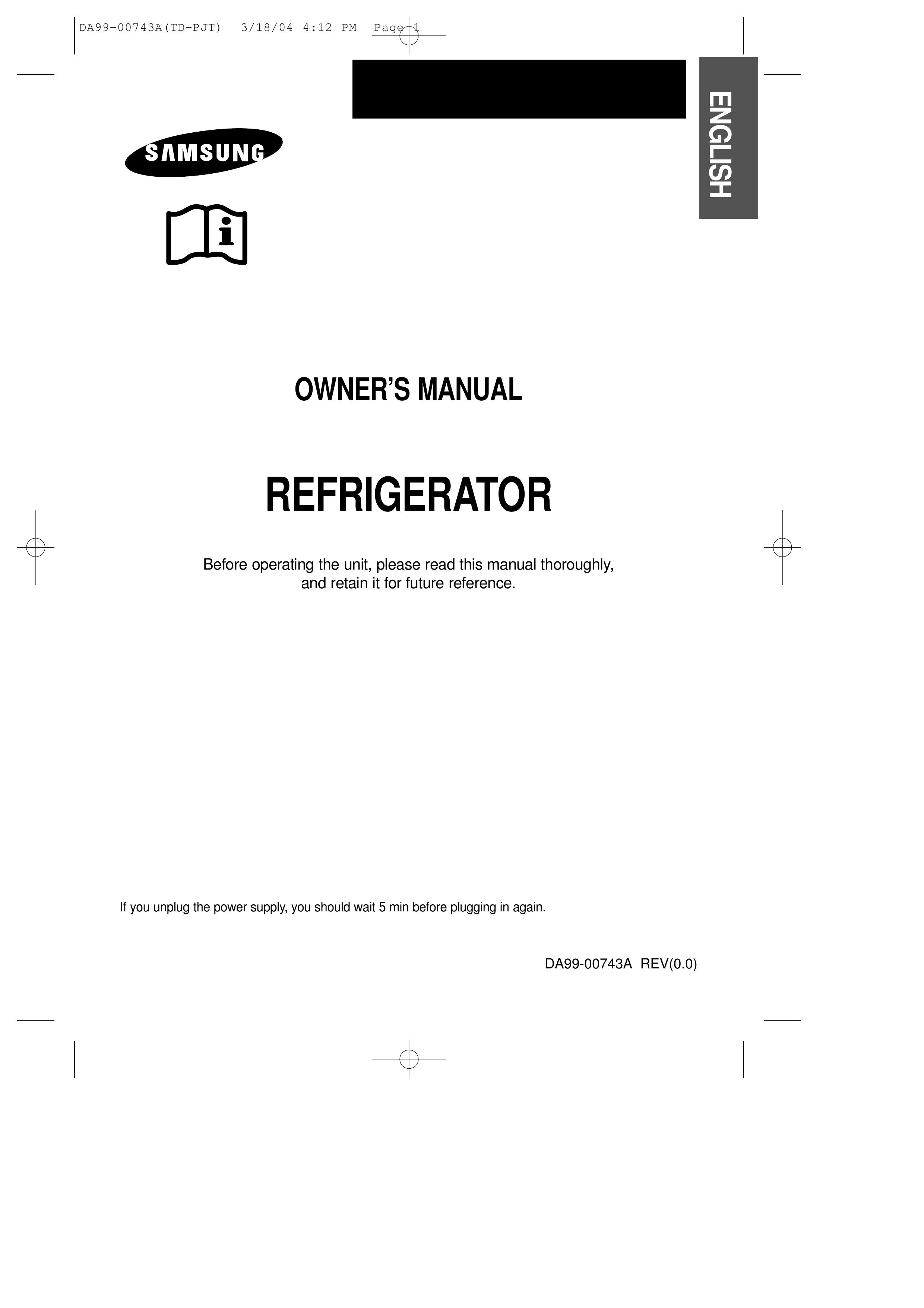 Samsung DA99-00743A Refrigerator User Manual