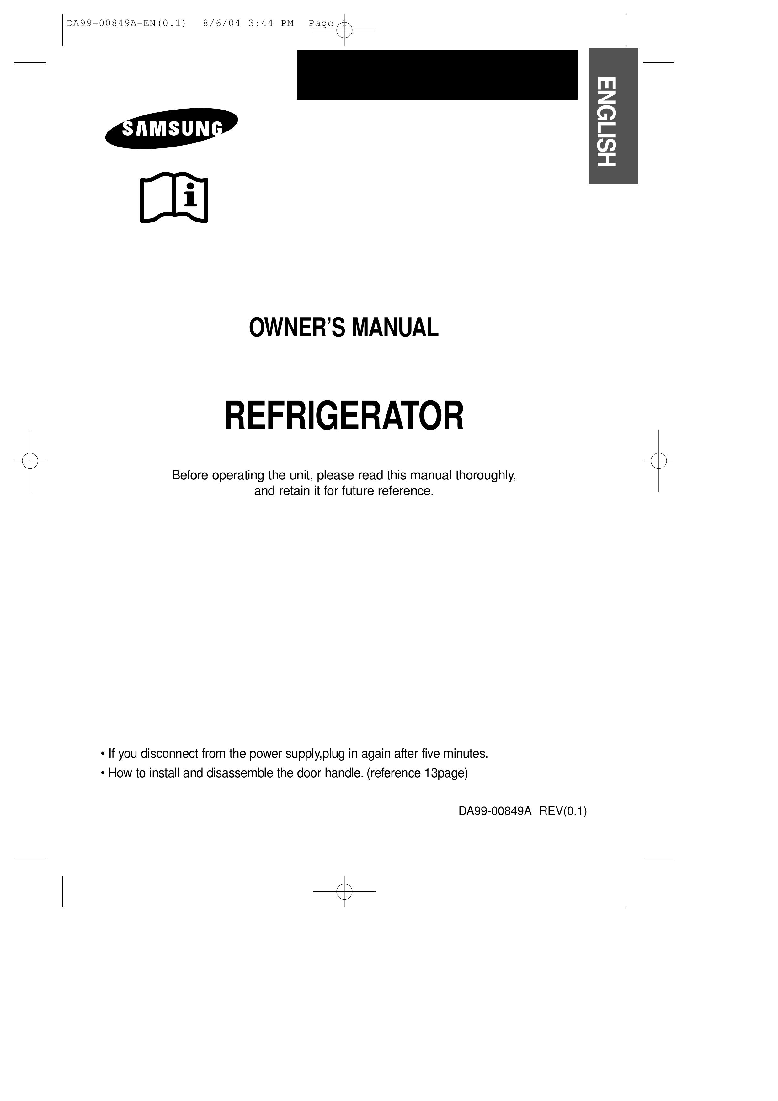 Samsung DA99-00849A Refrigerator User Manual