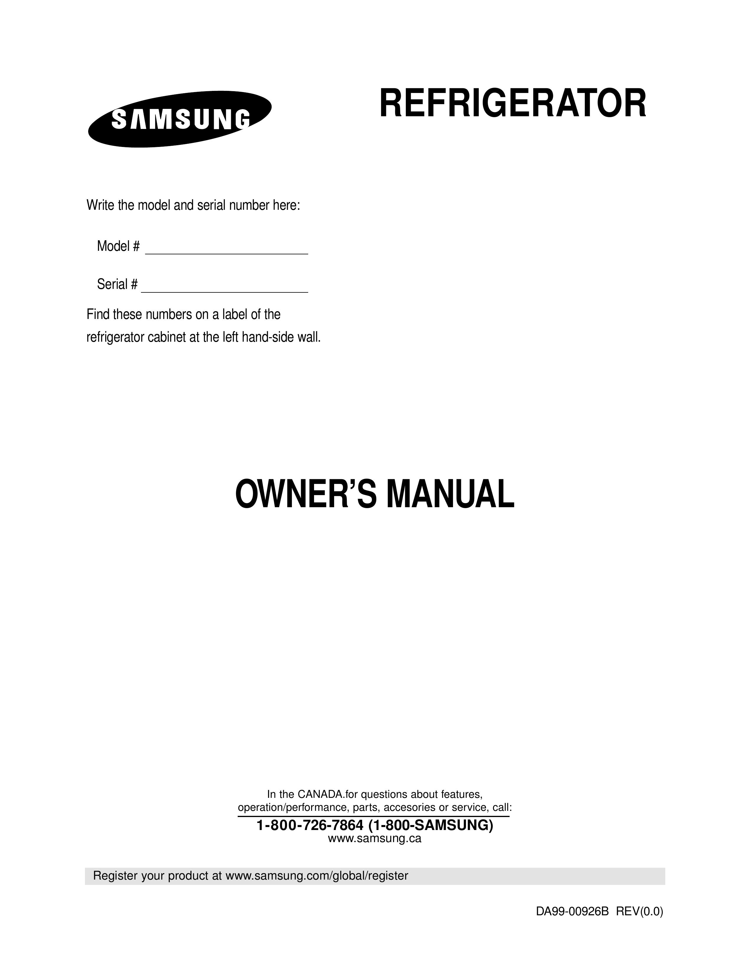 Samsung RB193KASB Refrigerator User Manual