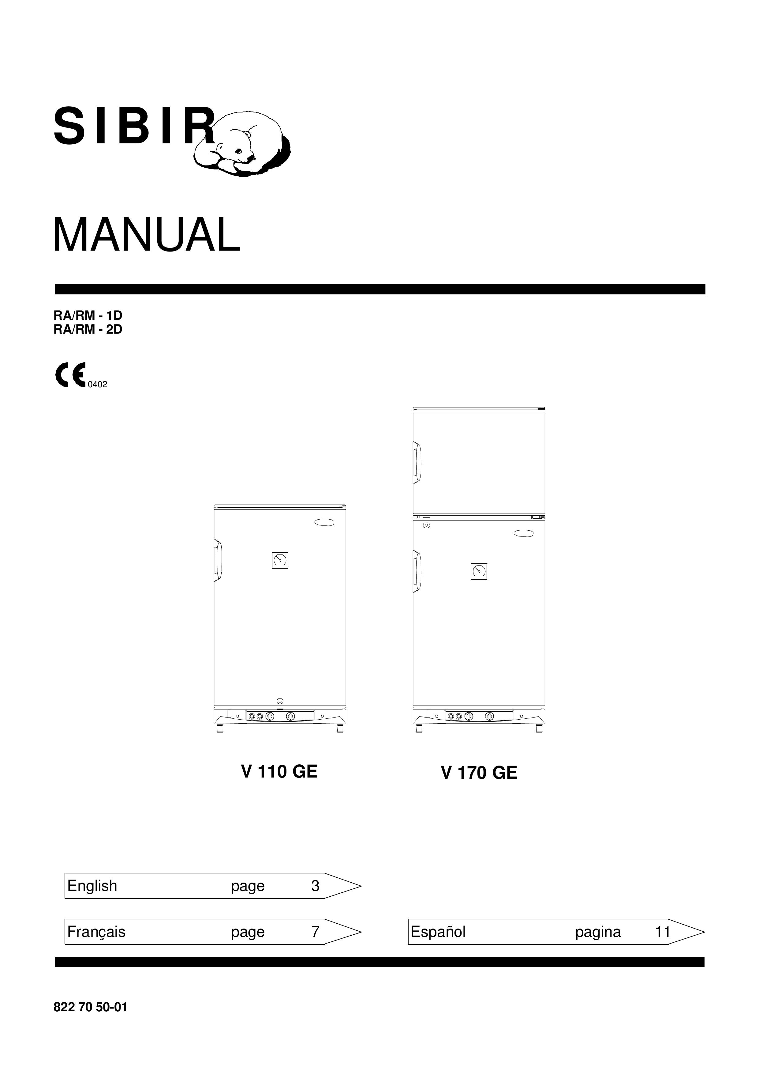 Sibir Optics V 110 GE Refrigerator User Manual