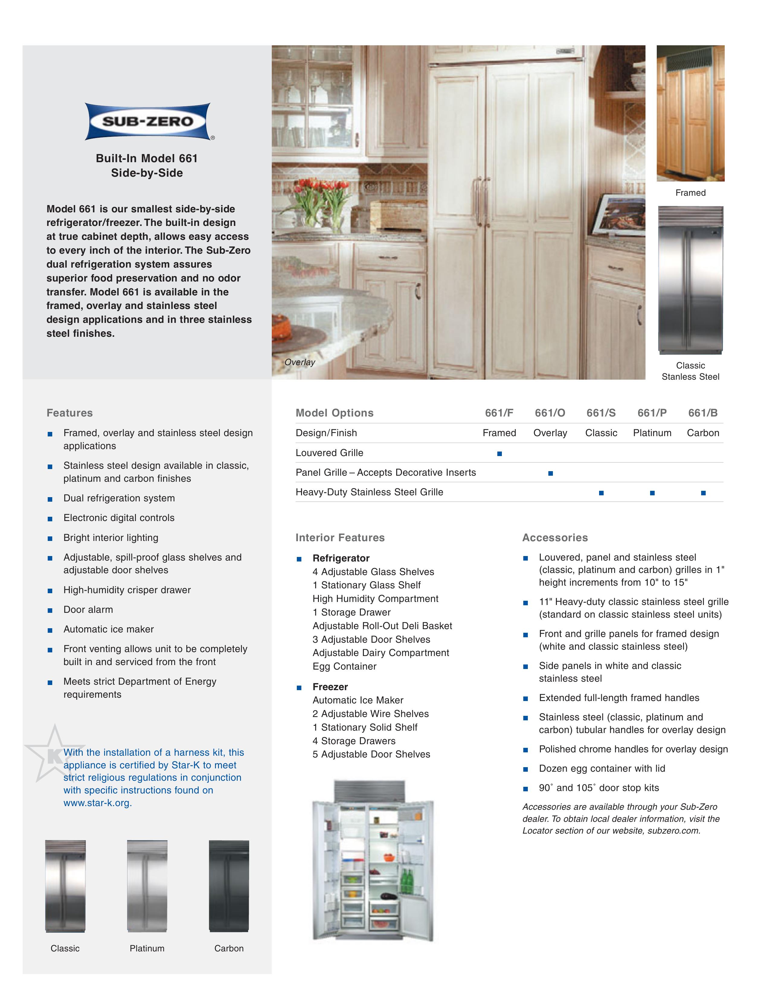 Sub-Zero 661/O Refrigerator User Manual