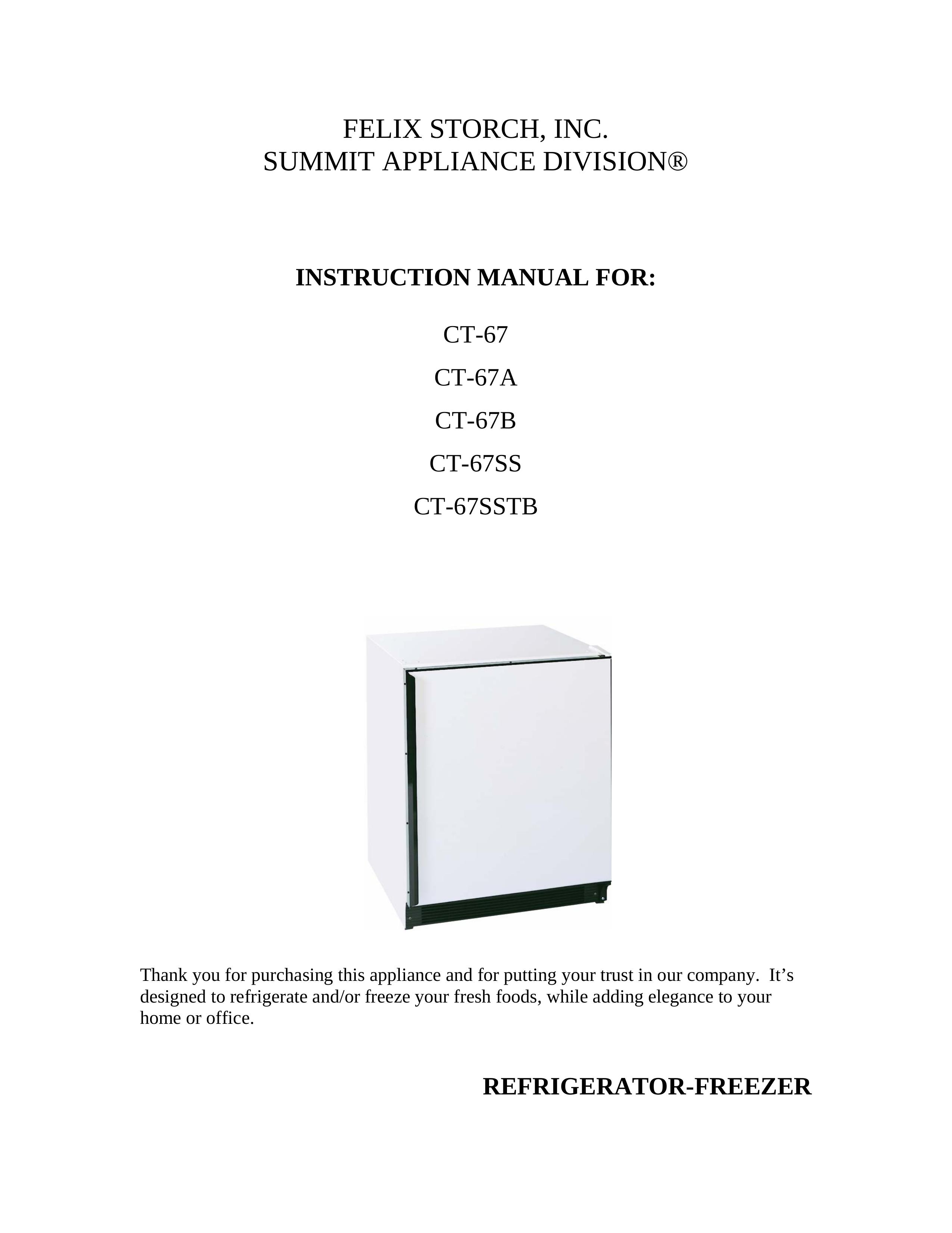 Summit CT-67 Refrigerator User Manual