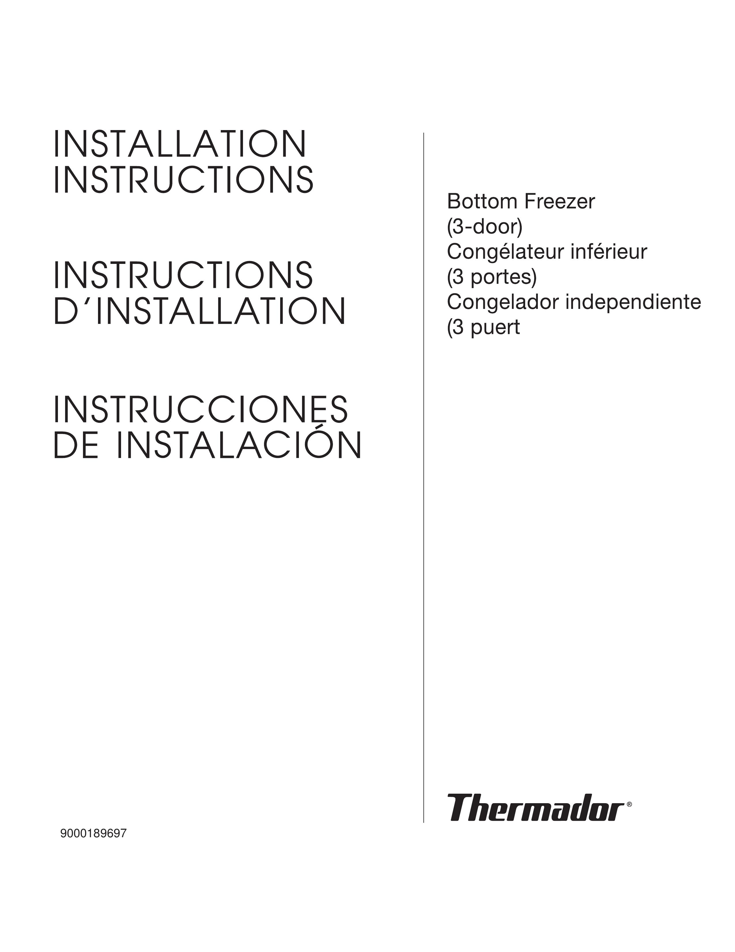 Thermador Bottom Freezer (3 Door) Refrigerator User Manual