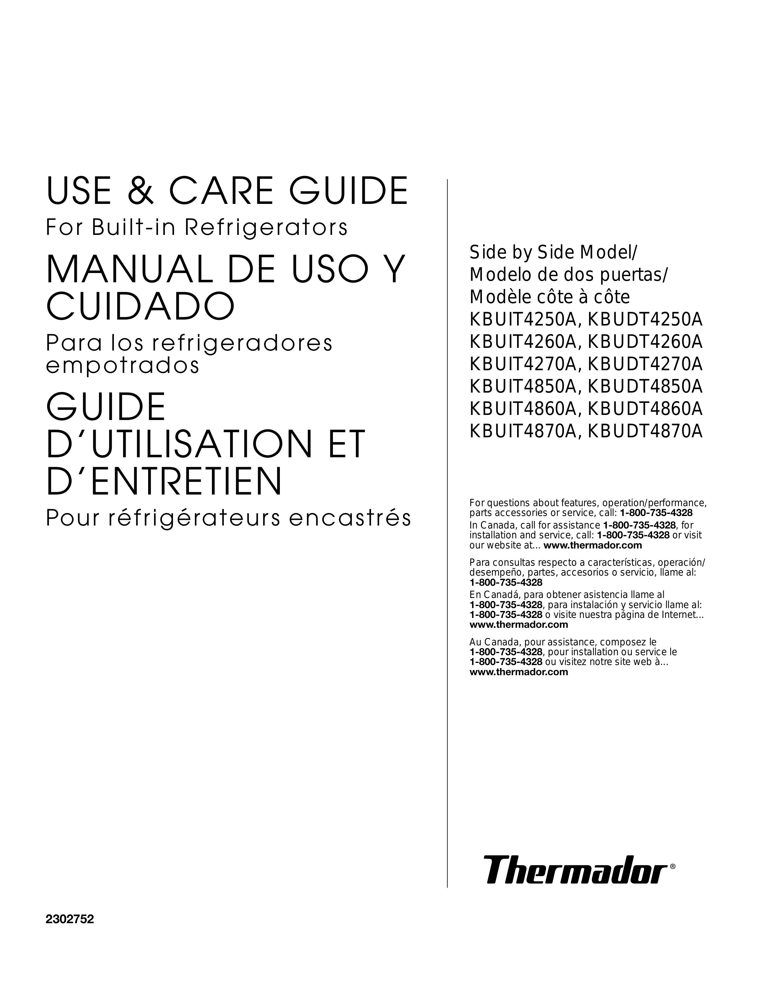 Thermador KBUDT4850A Refrigerator User Manual