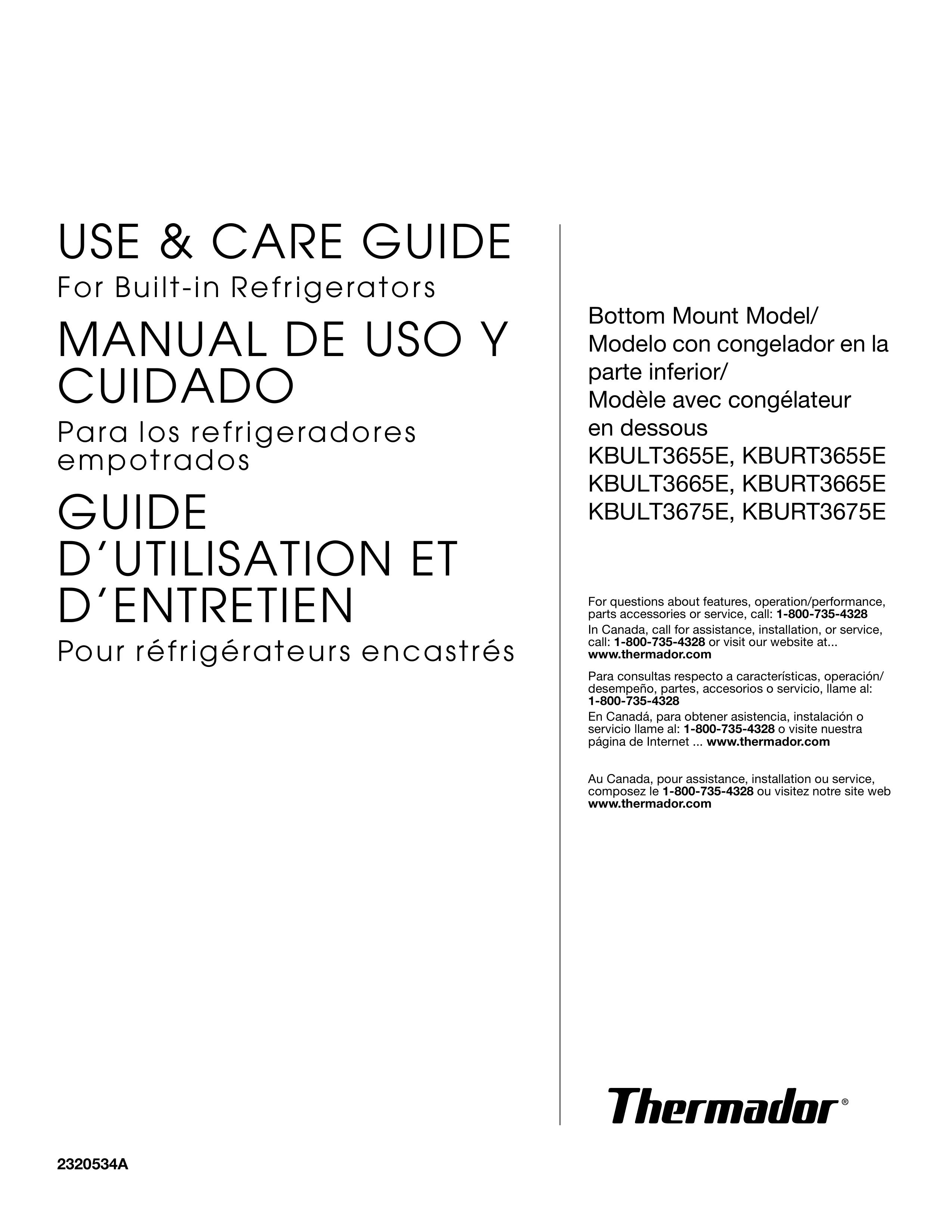 Thermador KBULT3675E Refrigerator User Manual