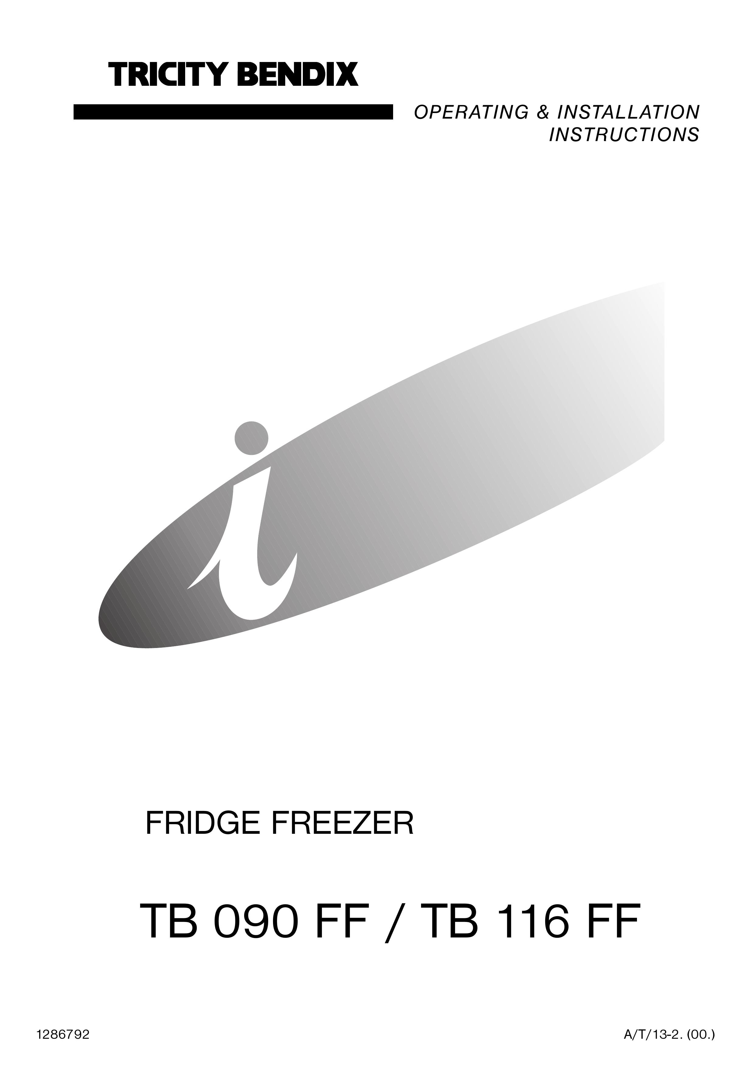 Tricity Bendix TB 090 FF Refrigerator User Manual