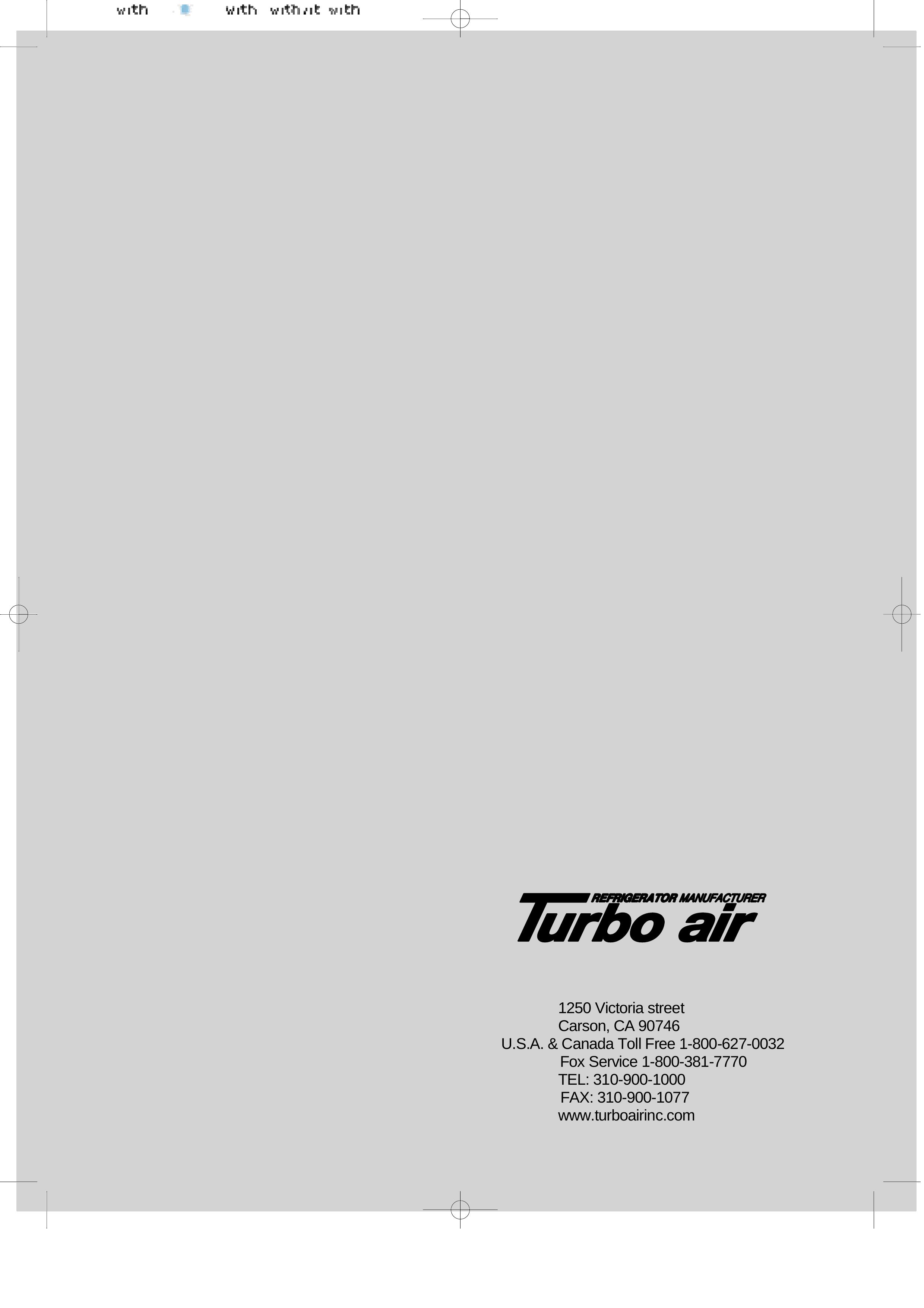 Turbo Air TCBE-52SDR Refrigerator User Manual