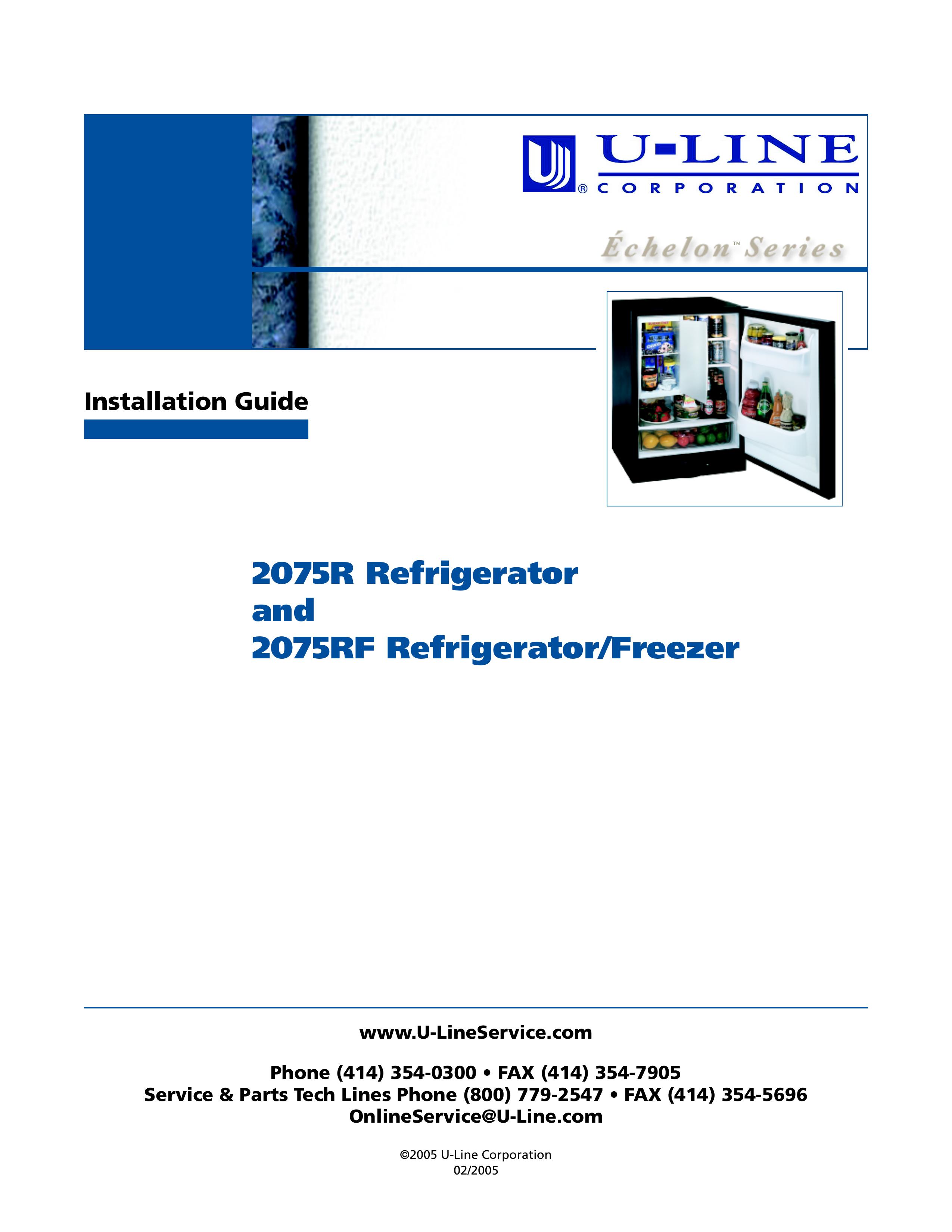 U-Line 2075R Refrigerator User Manual