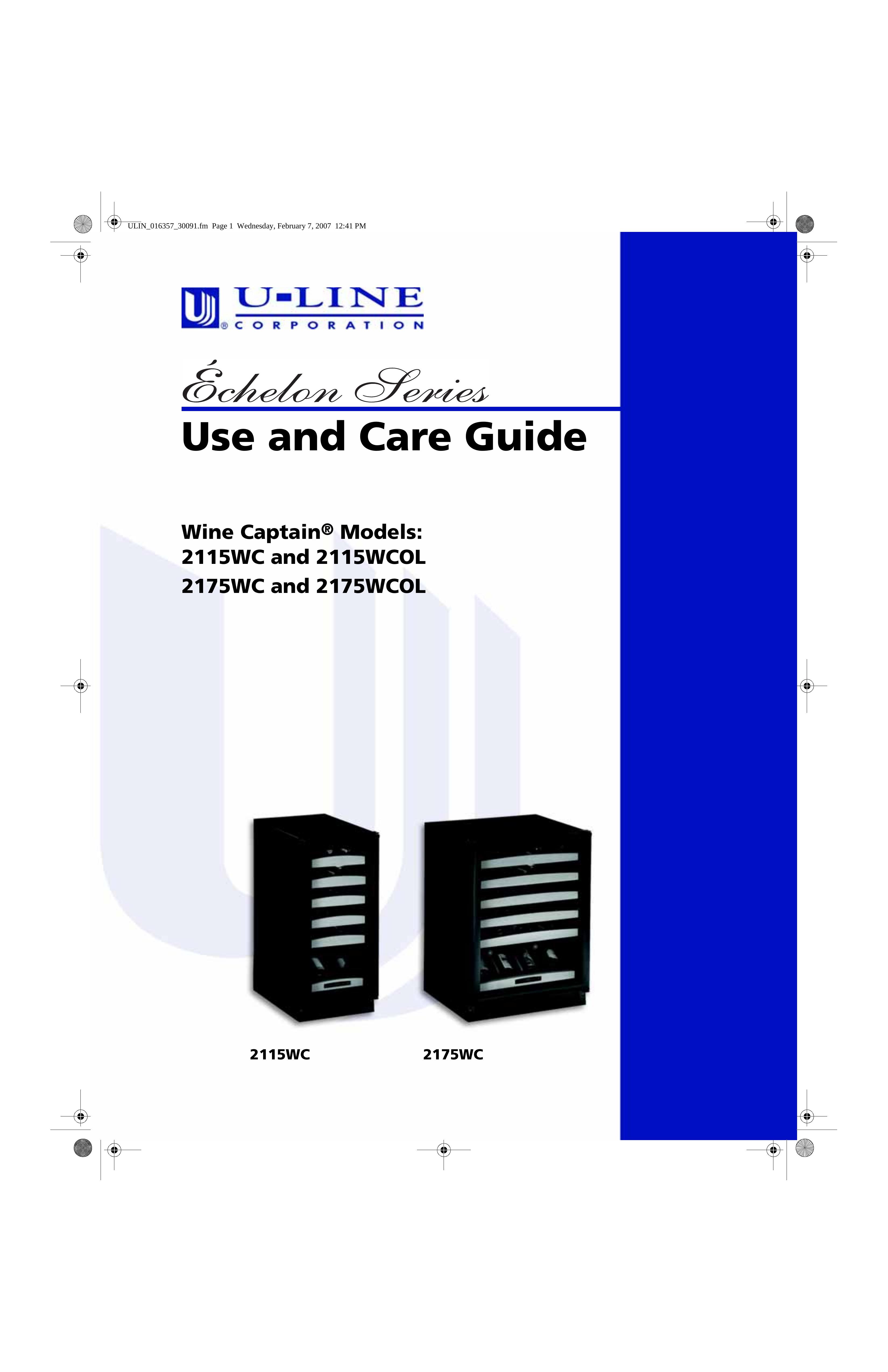 U-Line 2115WCOL Refrigerator User Manual