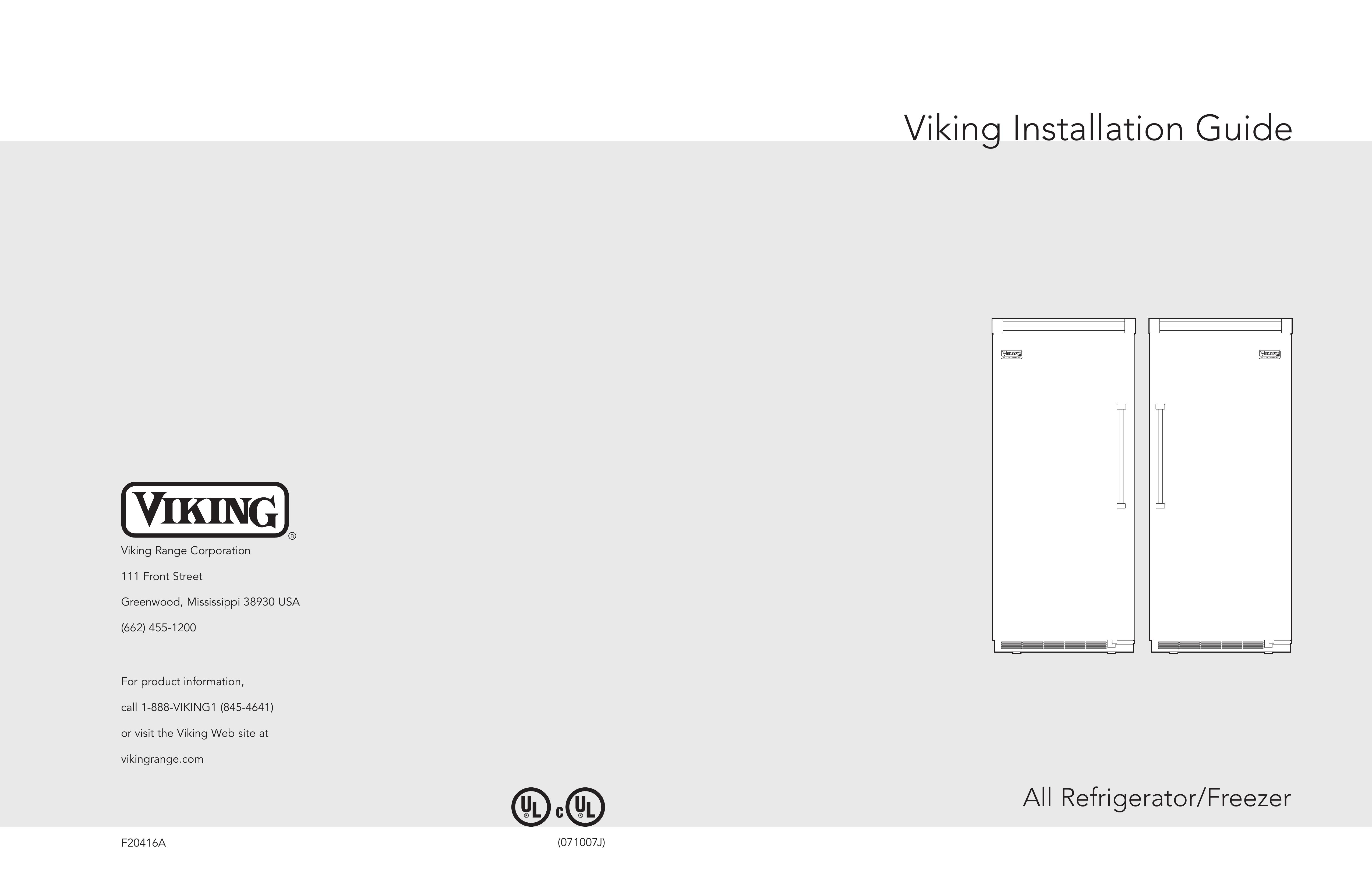 Viking AF/AR Refrigerator User Manual