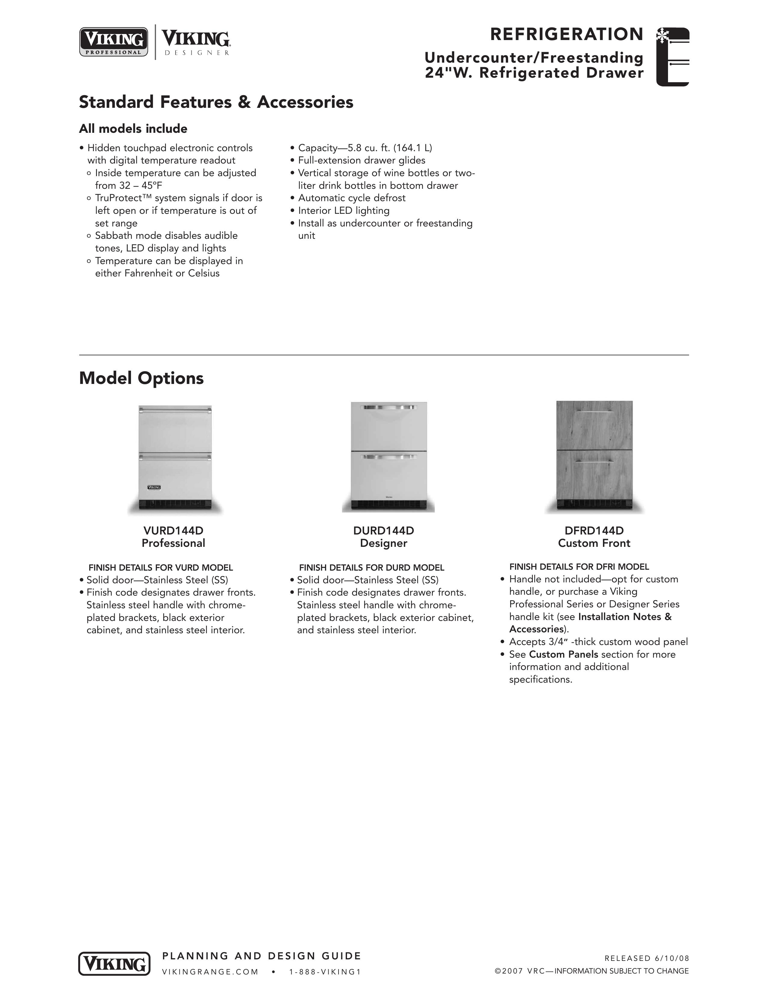 Viking DFRD144D Refrigerator User Manual