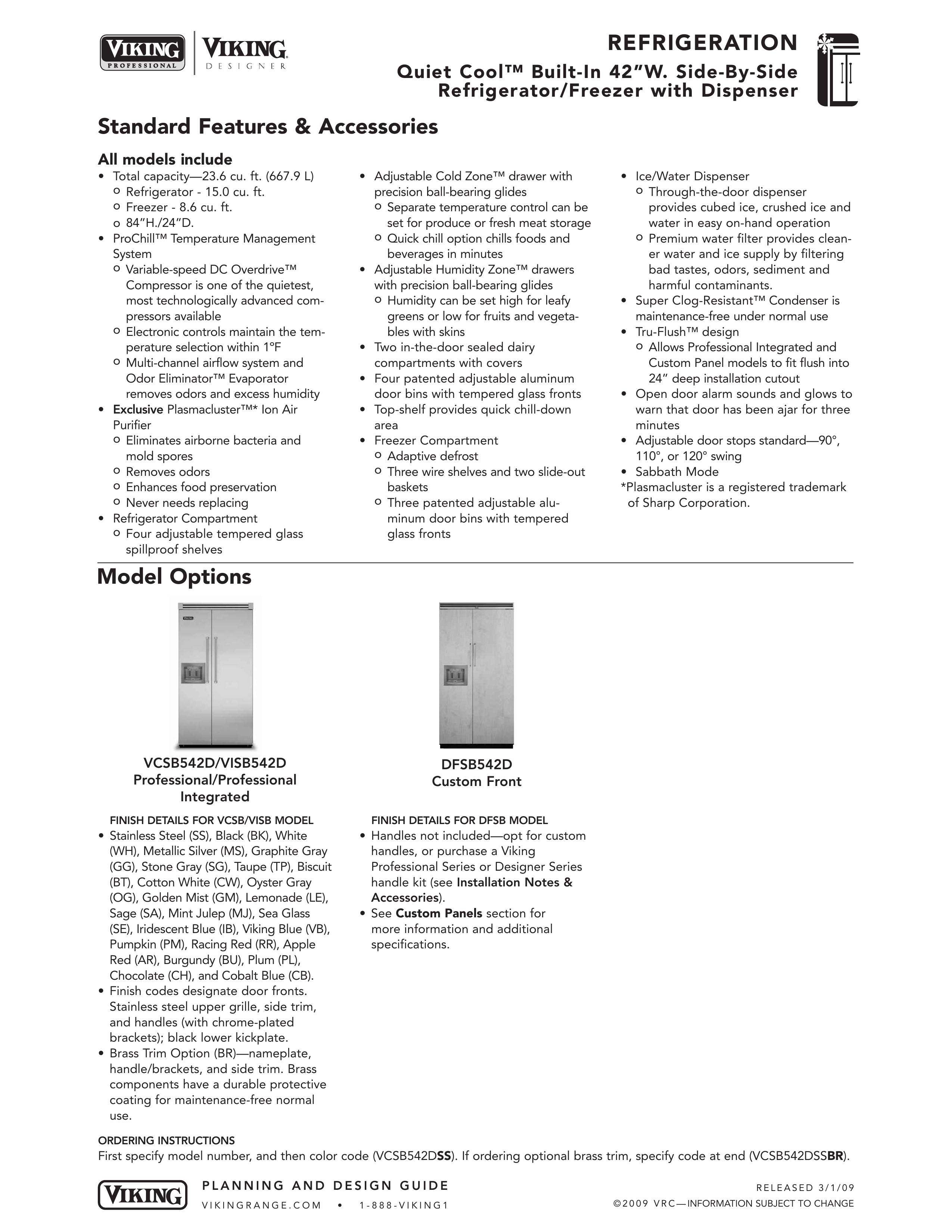 Viking DFSB542D Refrigerator User Manual