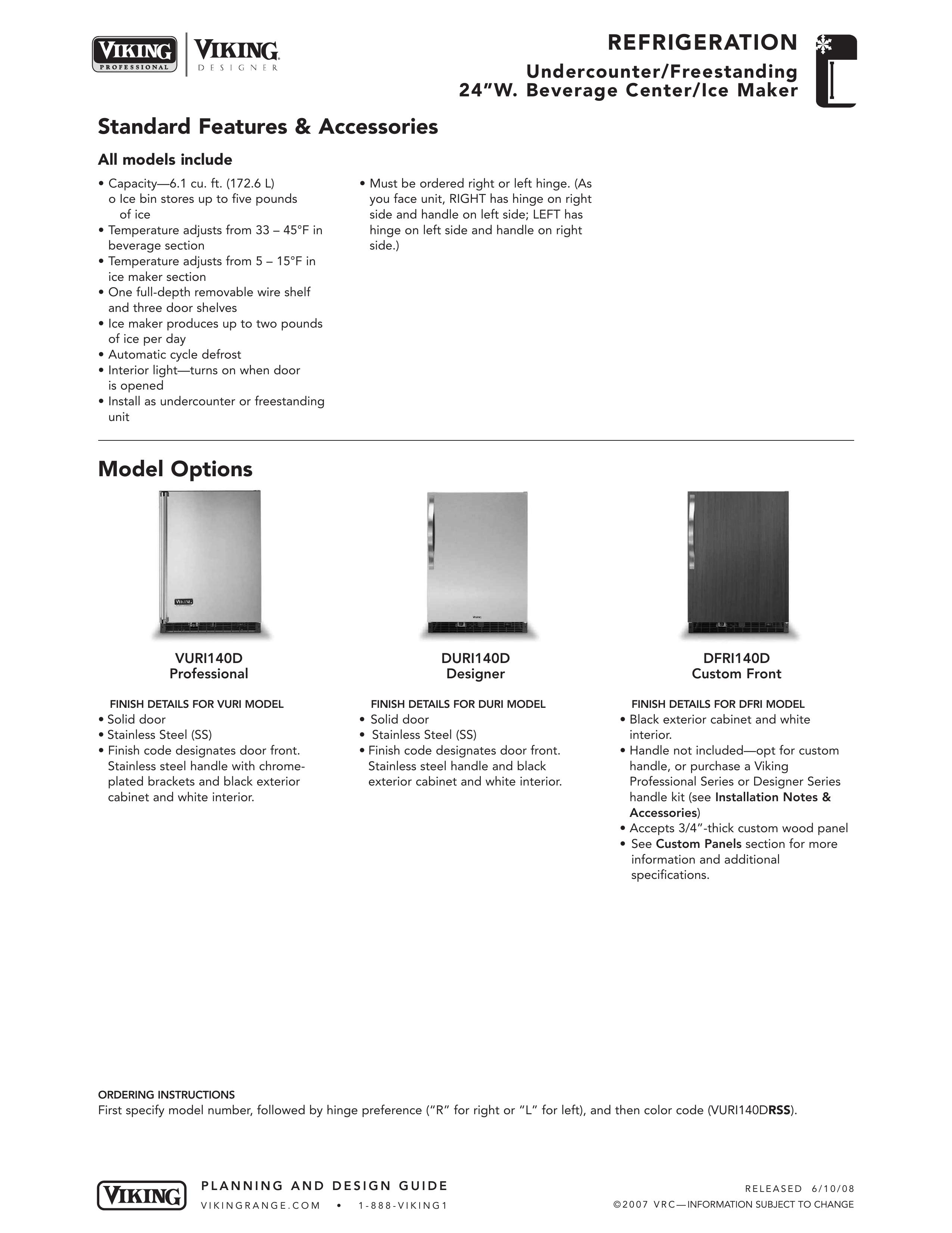 Viking DURI140D Refrigerator User Manual