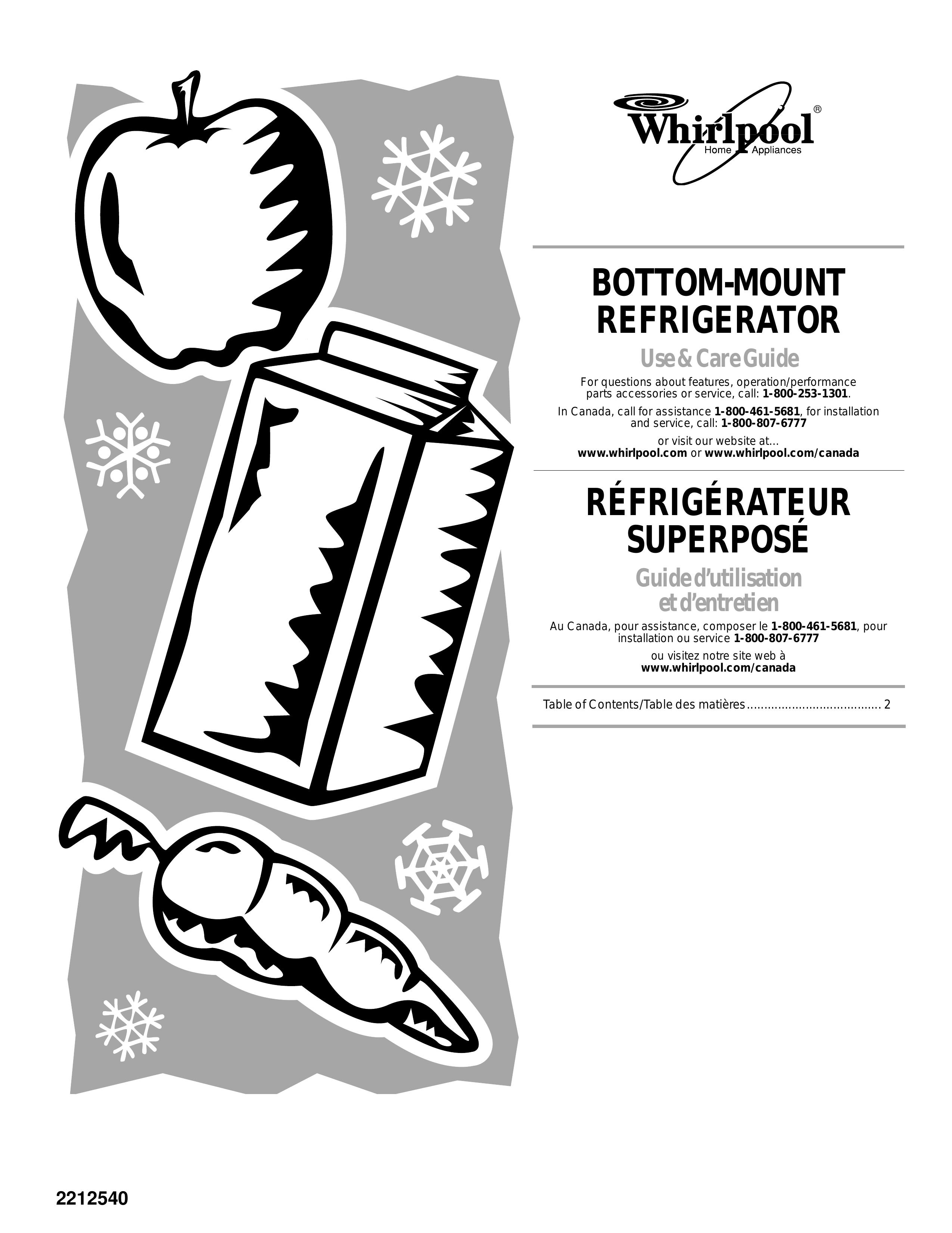 Whirlpool 12828125 Refrigerator User Manual