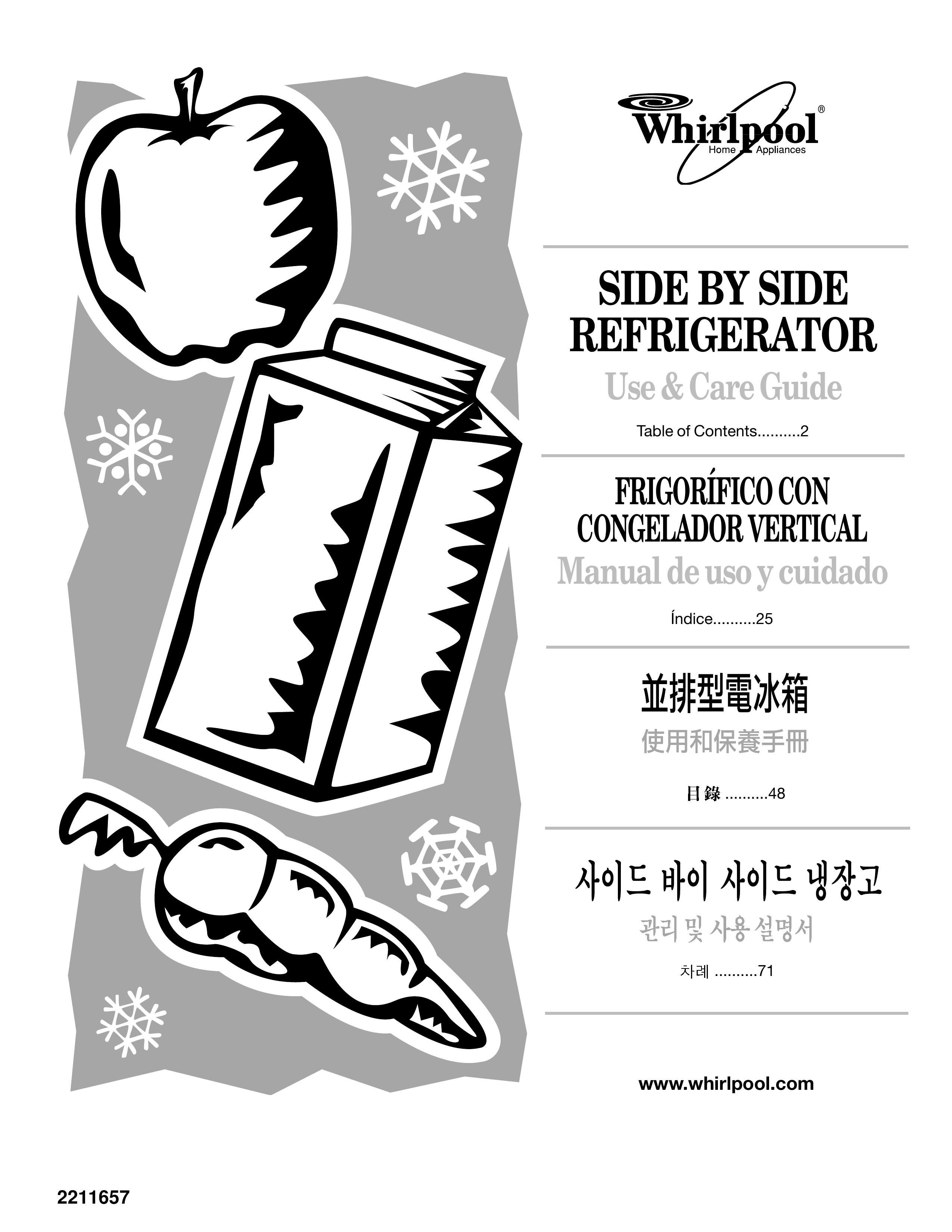 Whirlpool 2211657 Refrigerator User Manual