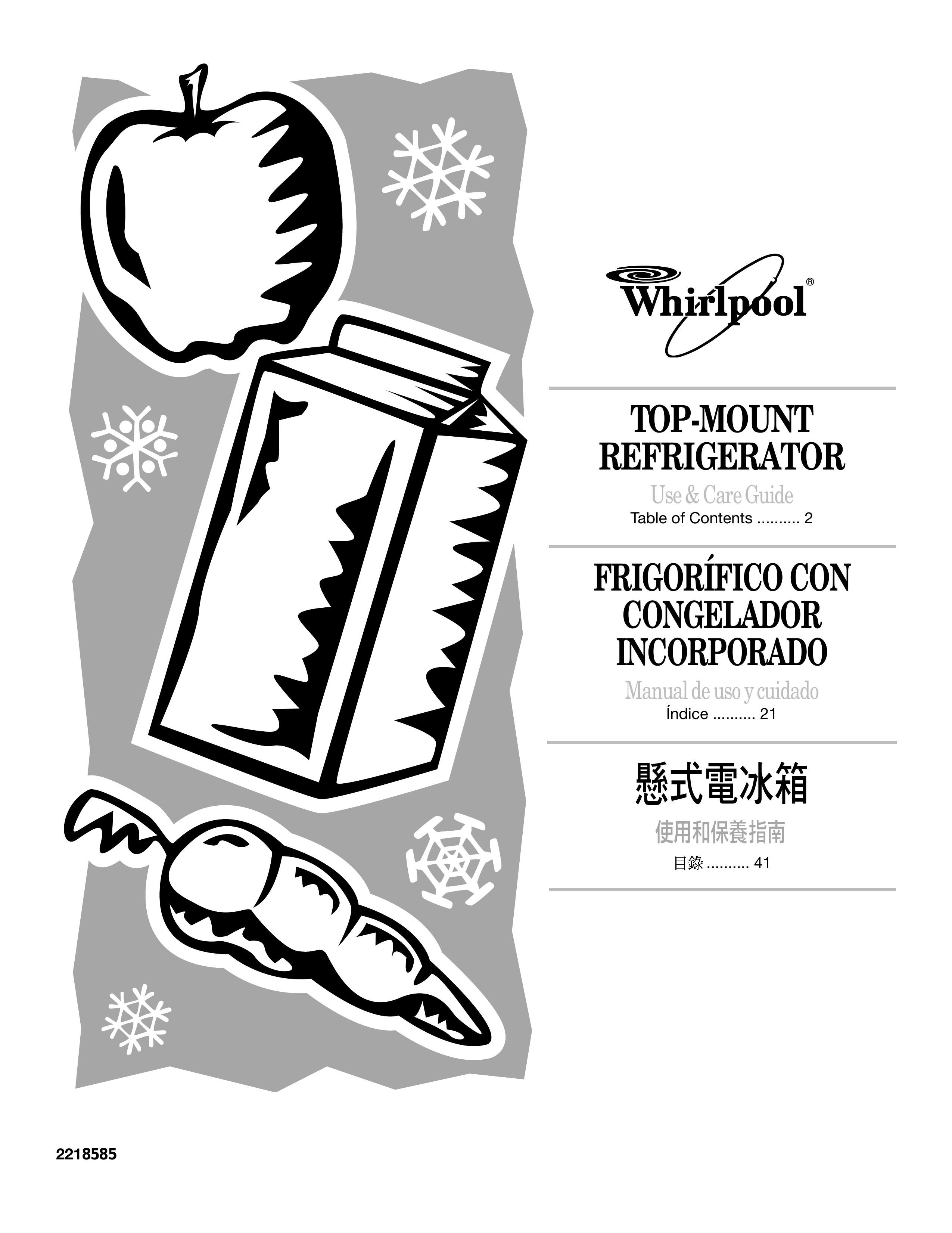 Whirlpool 2218585 Refrigerator User Manual