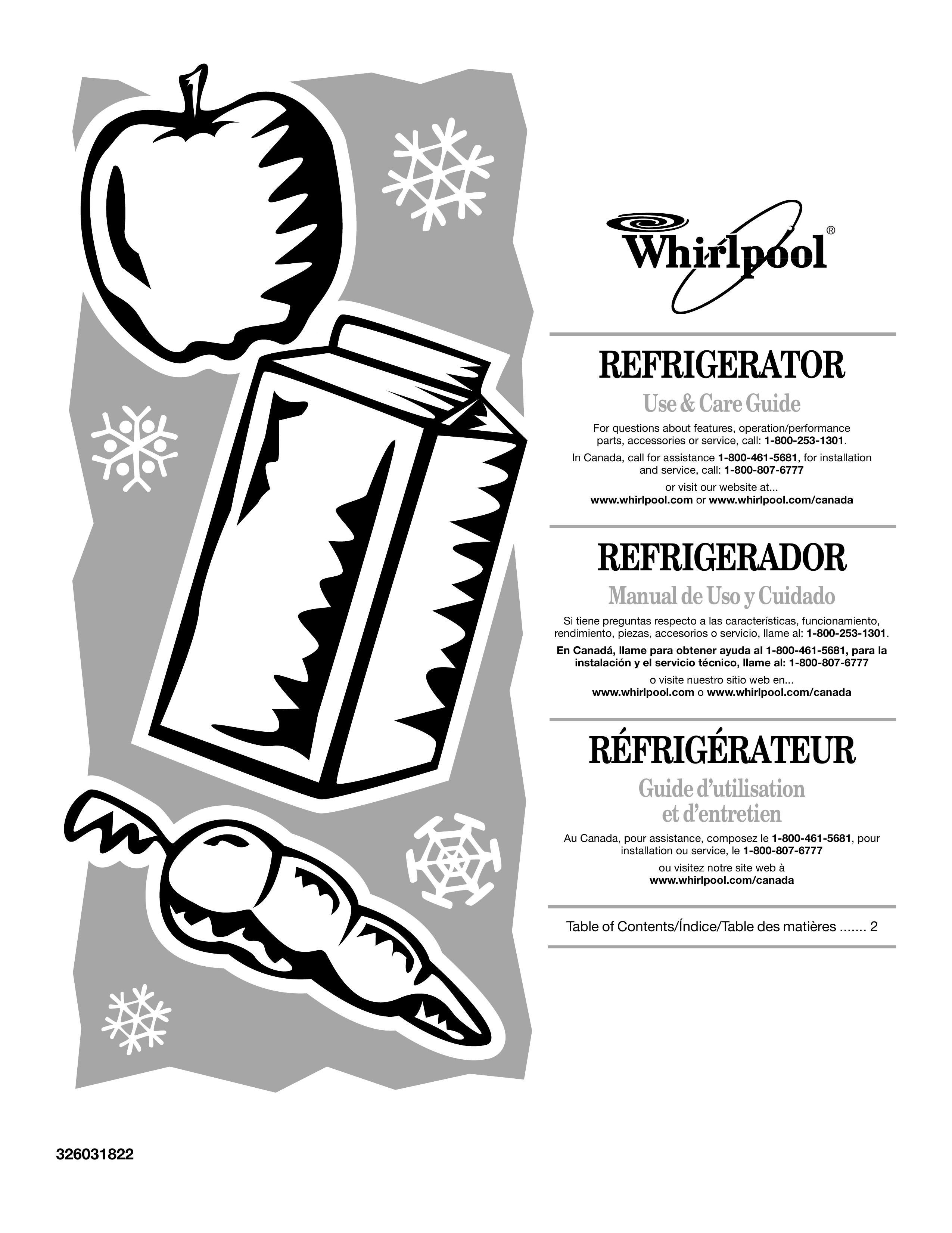 Whirlpool 326031822 Refrigerator User Manual