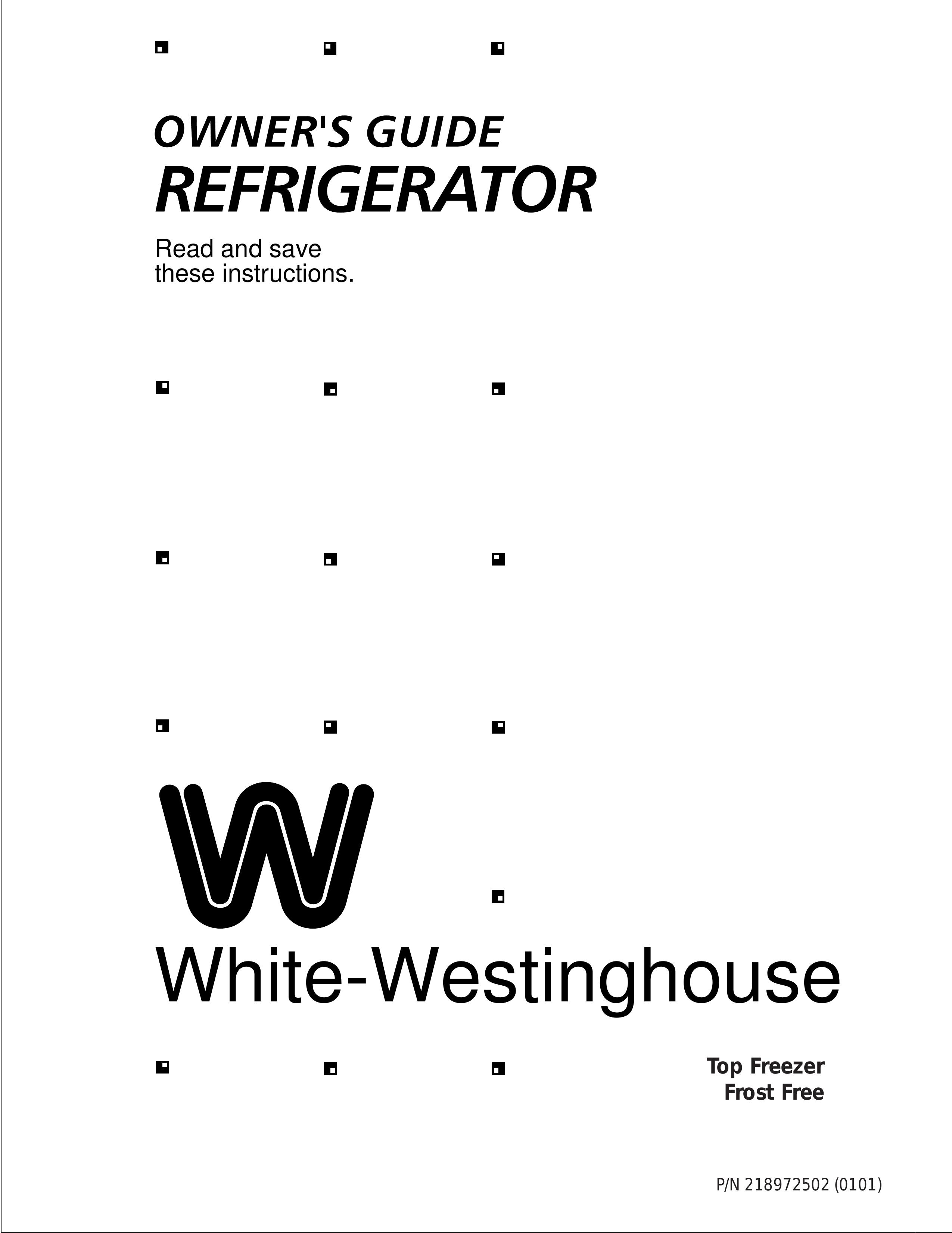 White-Westinghouse Top Freezer Refrigerator User Manual