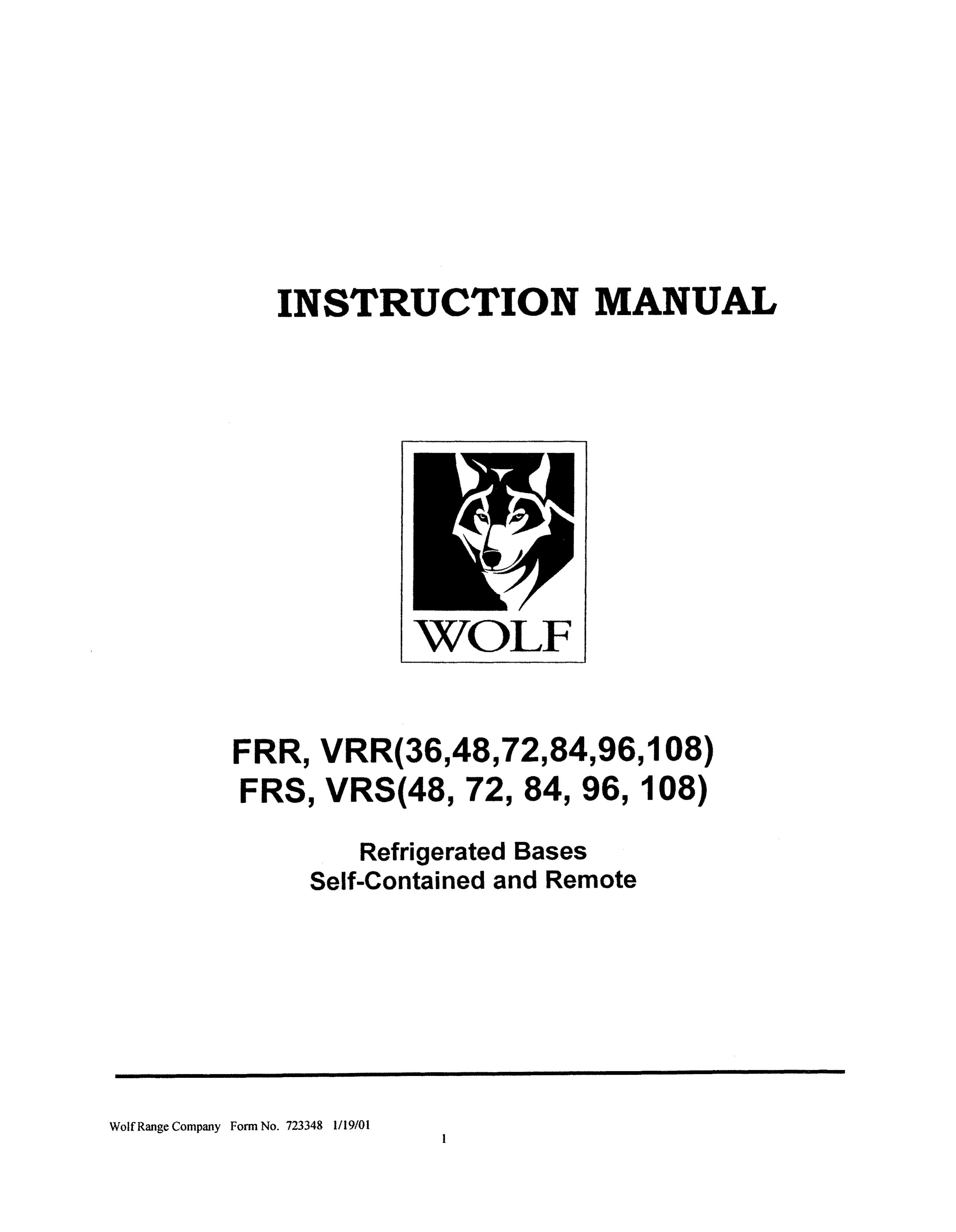 Wolf FRS 72 Refrigerator User Manual