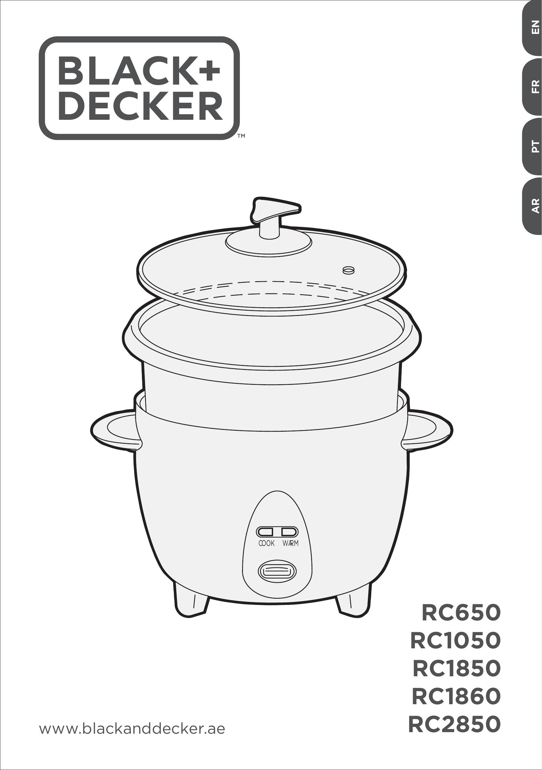 Black & Decker RC650 RC1050 RC1850 RC1860 RC2850 Rice Cooker User Manual