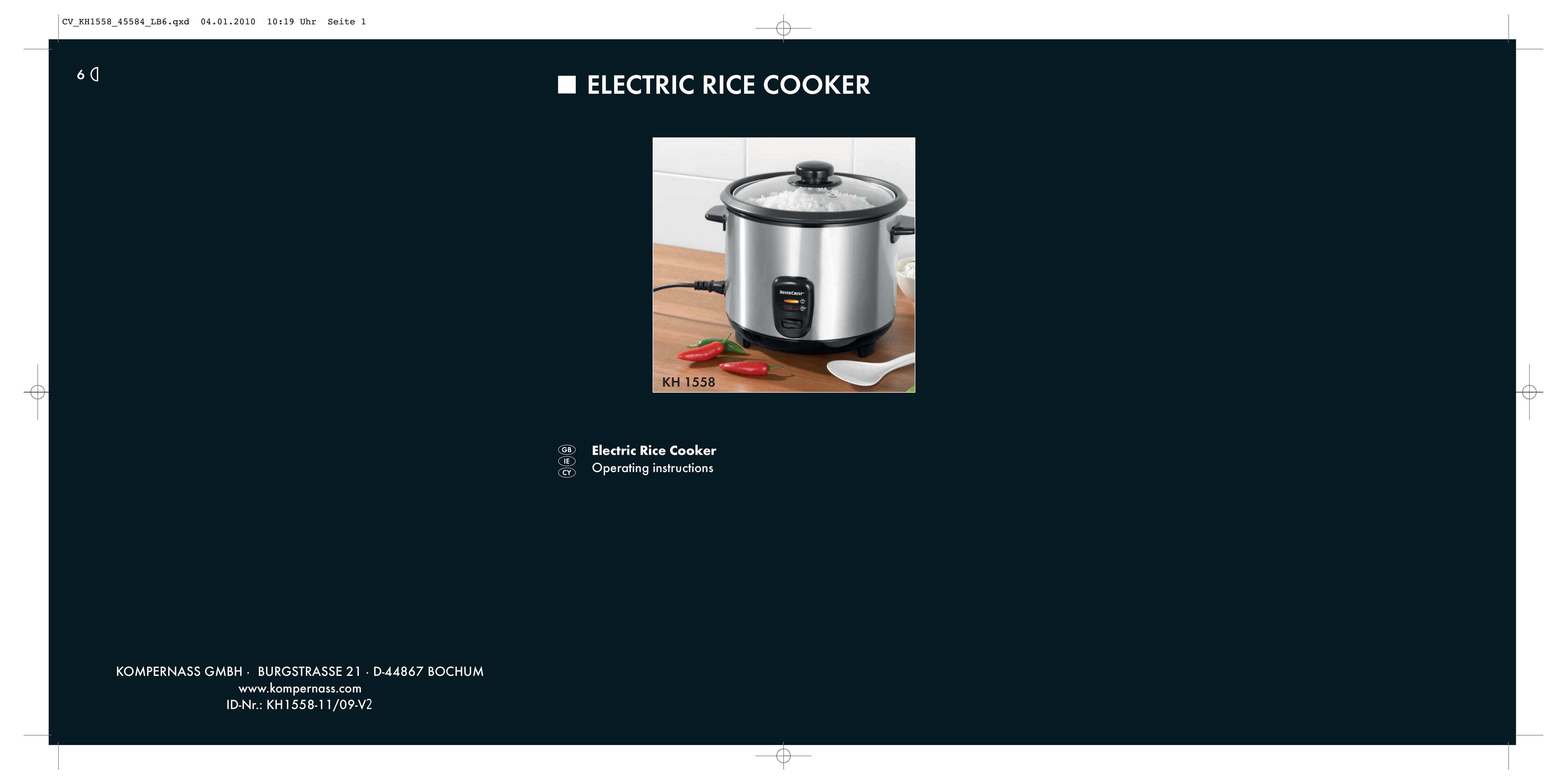 Kompernass KH 1558 Rice Cooker User Manual