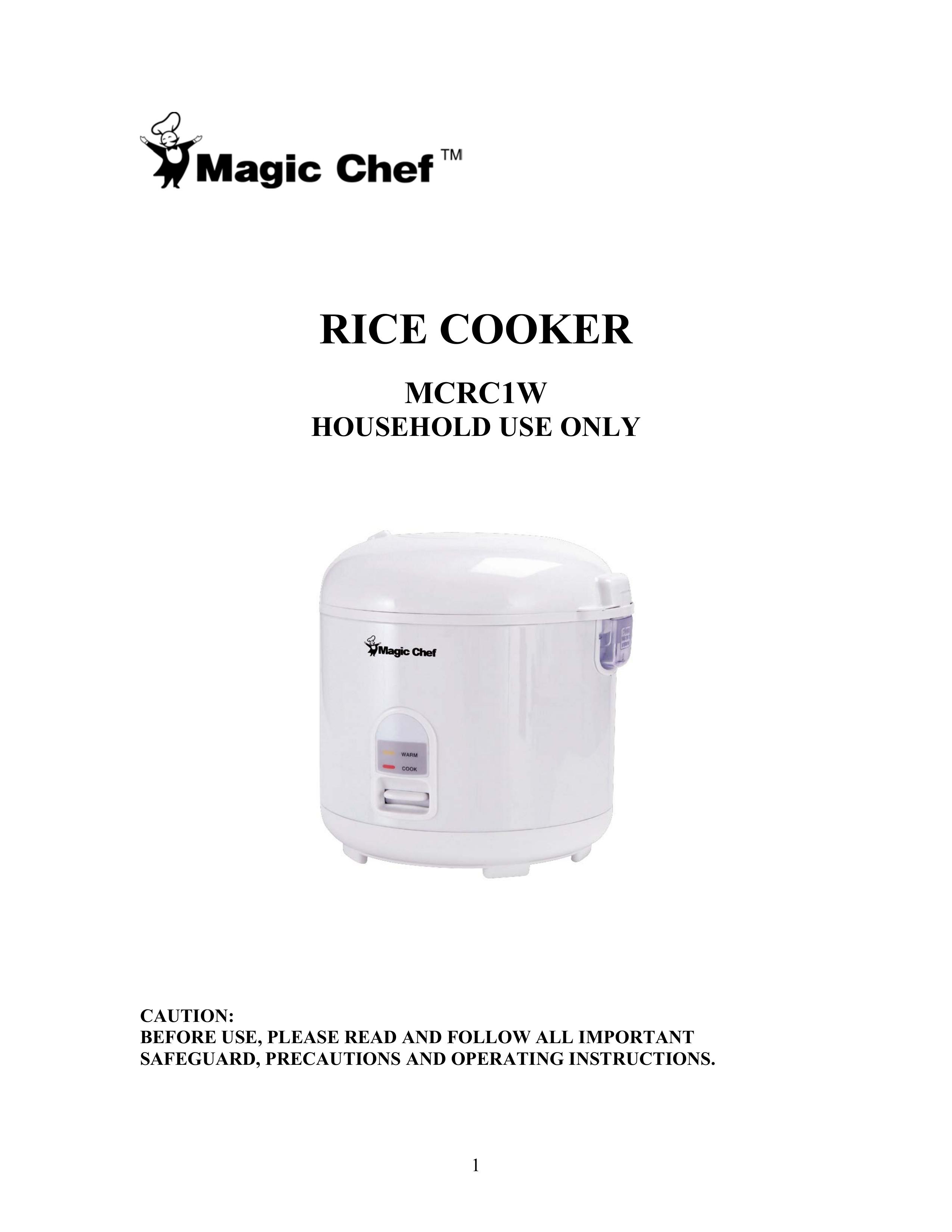 Magic Chef MCRC1W Rice Cooker User Manual