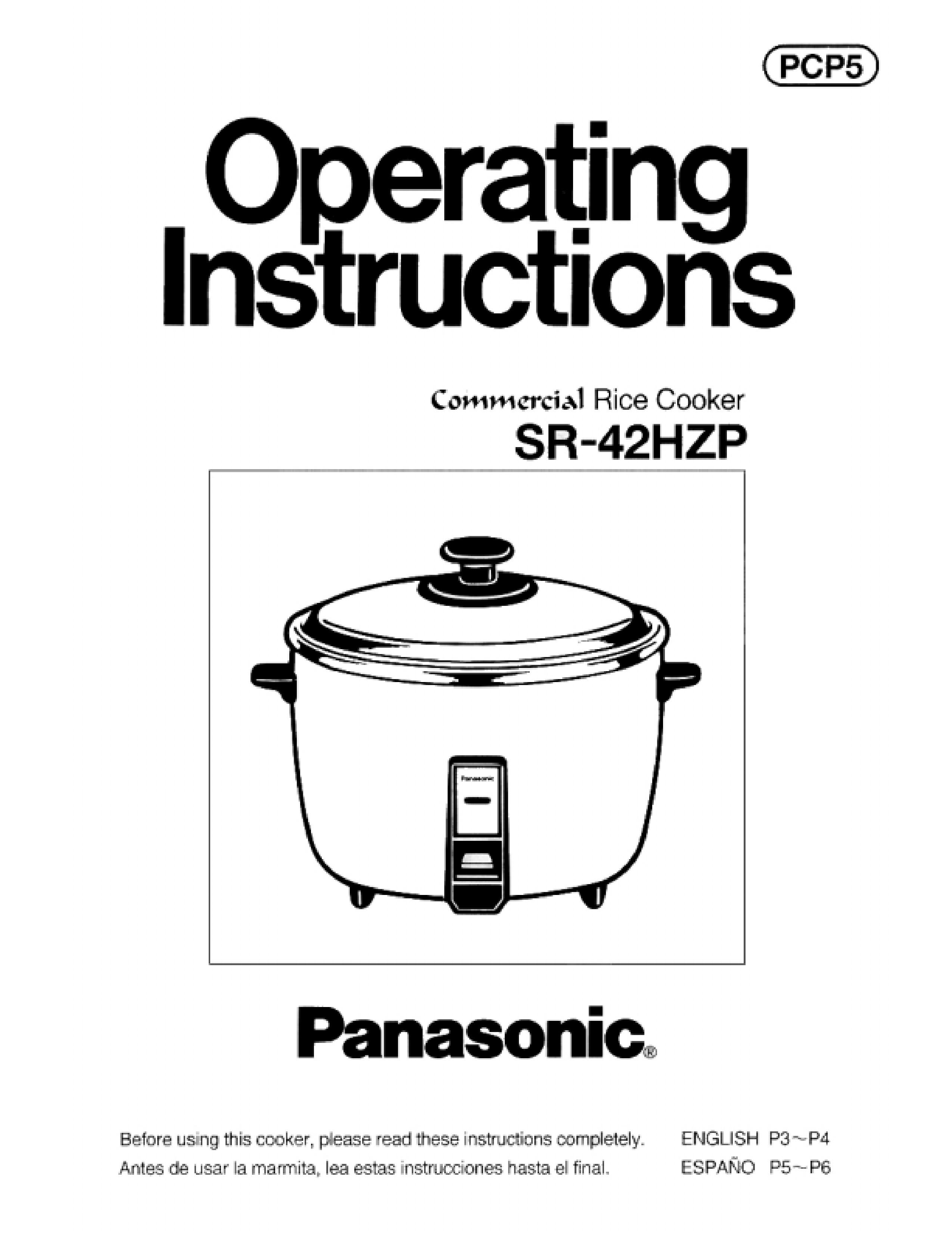 Panasonic SR-42HZP Rice Cooker User Manual