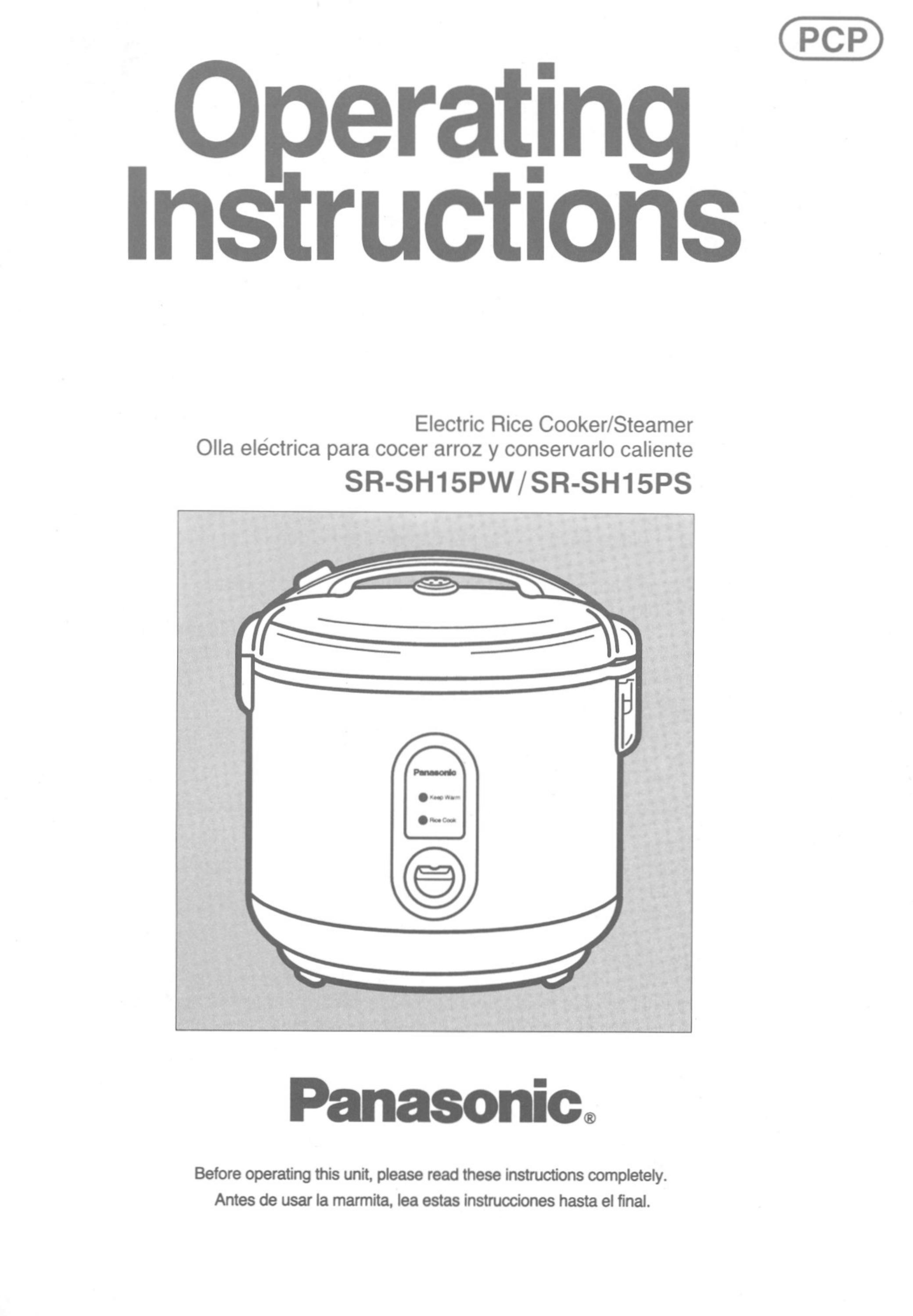 Panasonic SR-SH15PW Rice Cooker User Manual