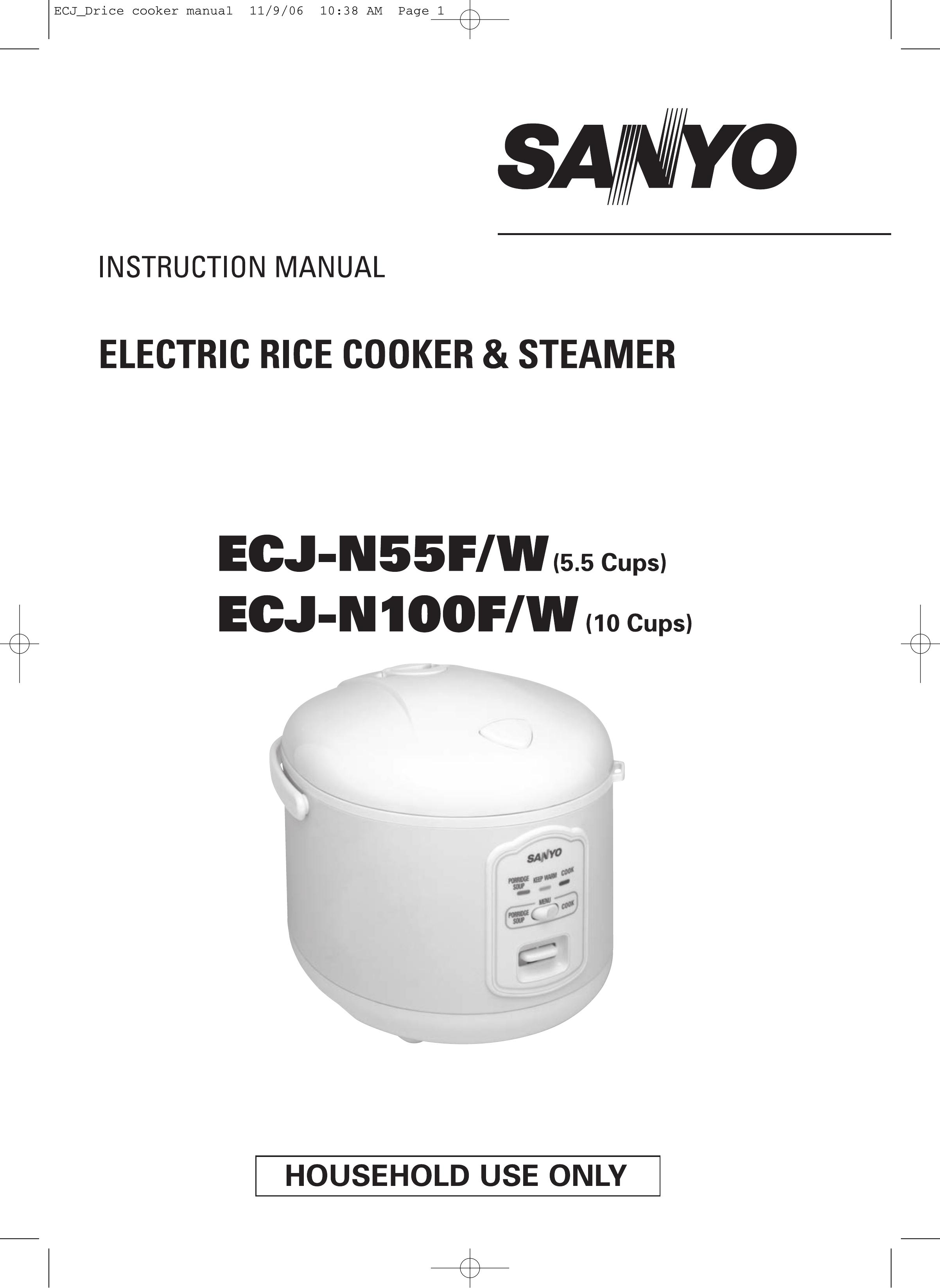Sanyo ECJ-N100W Rice Cooker User Manual