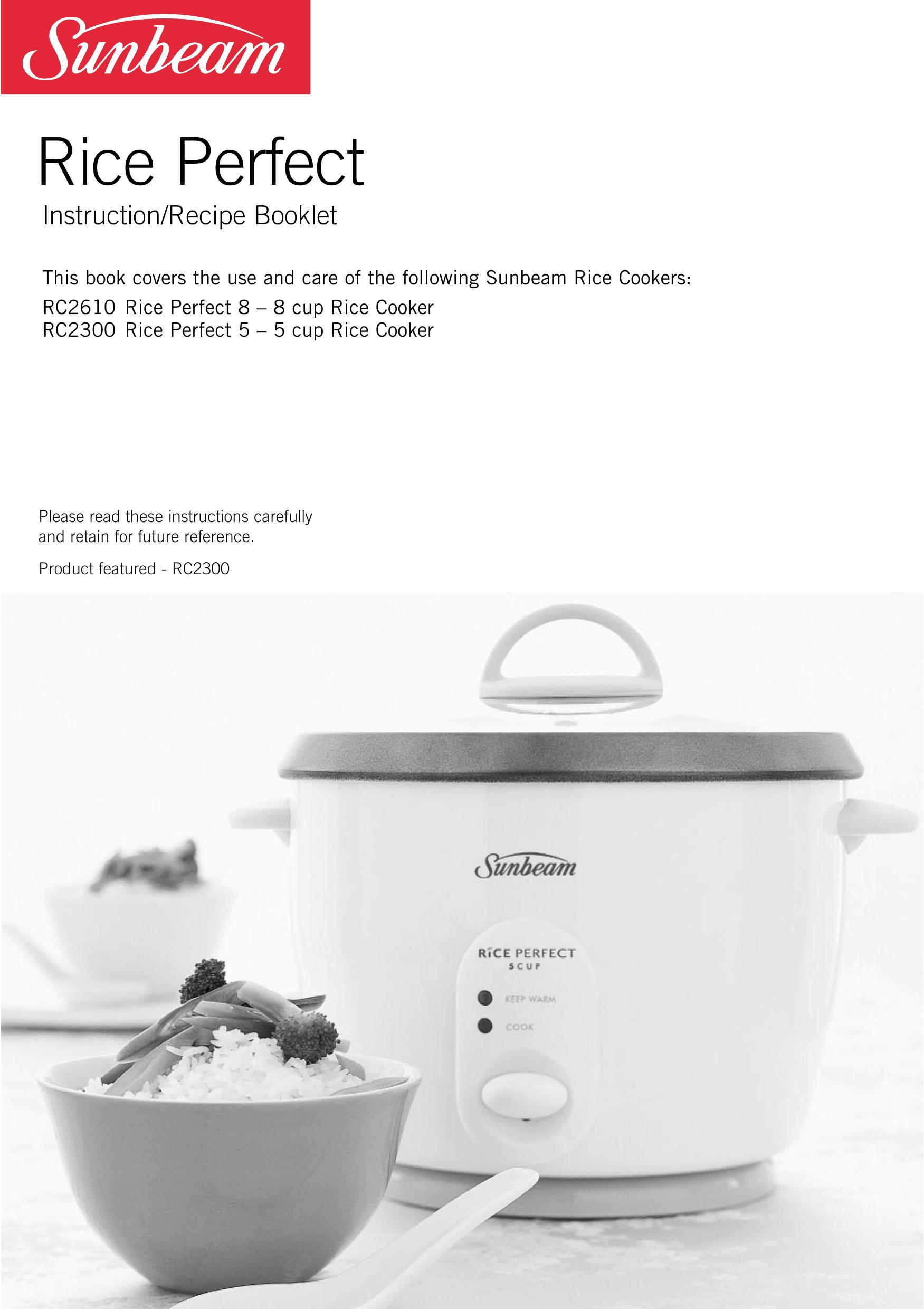 Sunbeam RC2610 Rice Cooker User Manual