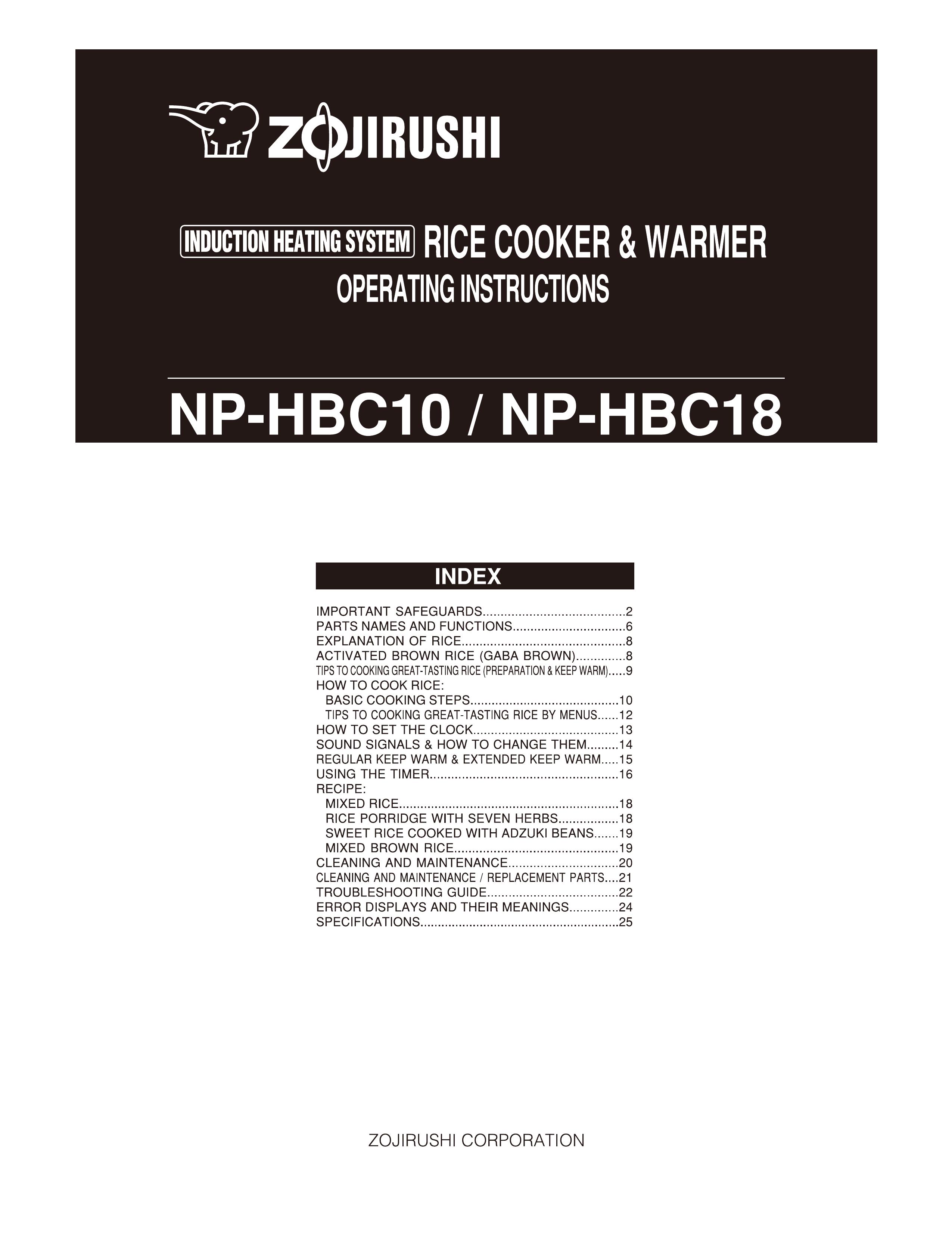 Zojirushi NP-HBC10 Rice Cooker User Manual
