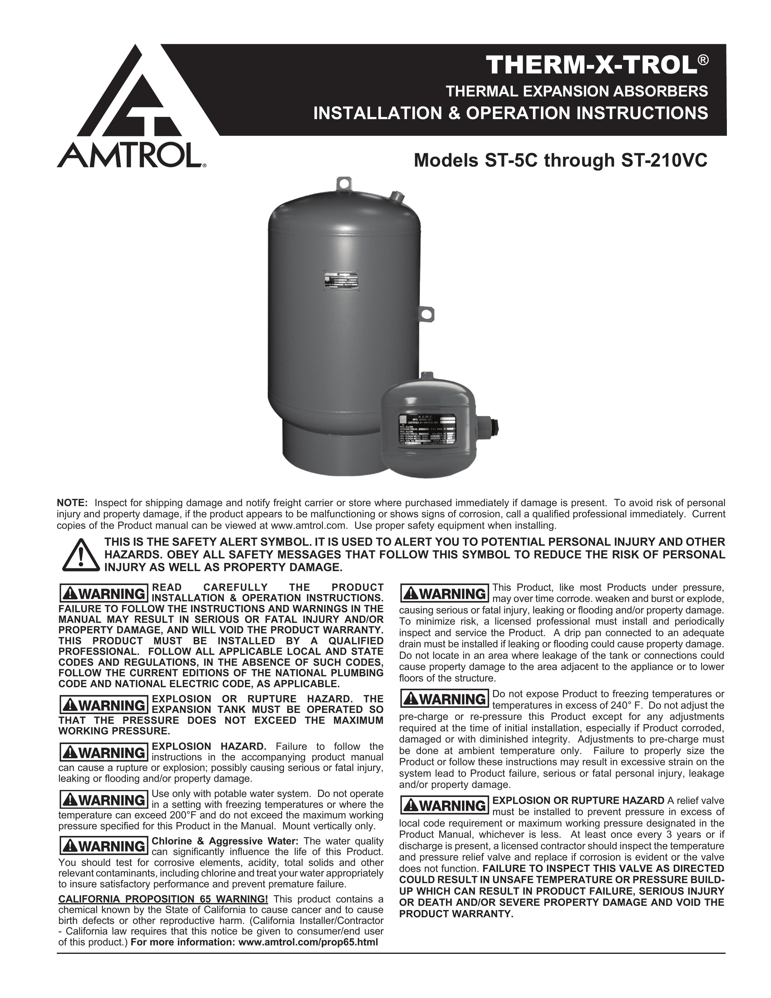 Amtrol ST-5C THROUGH ST-201VC Slow Cooker User Manual