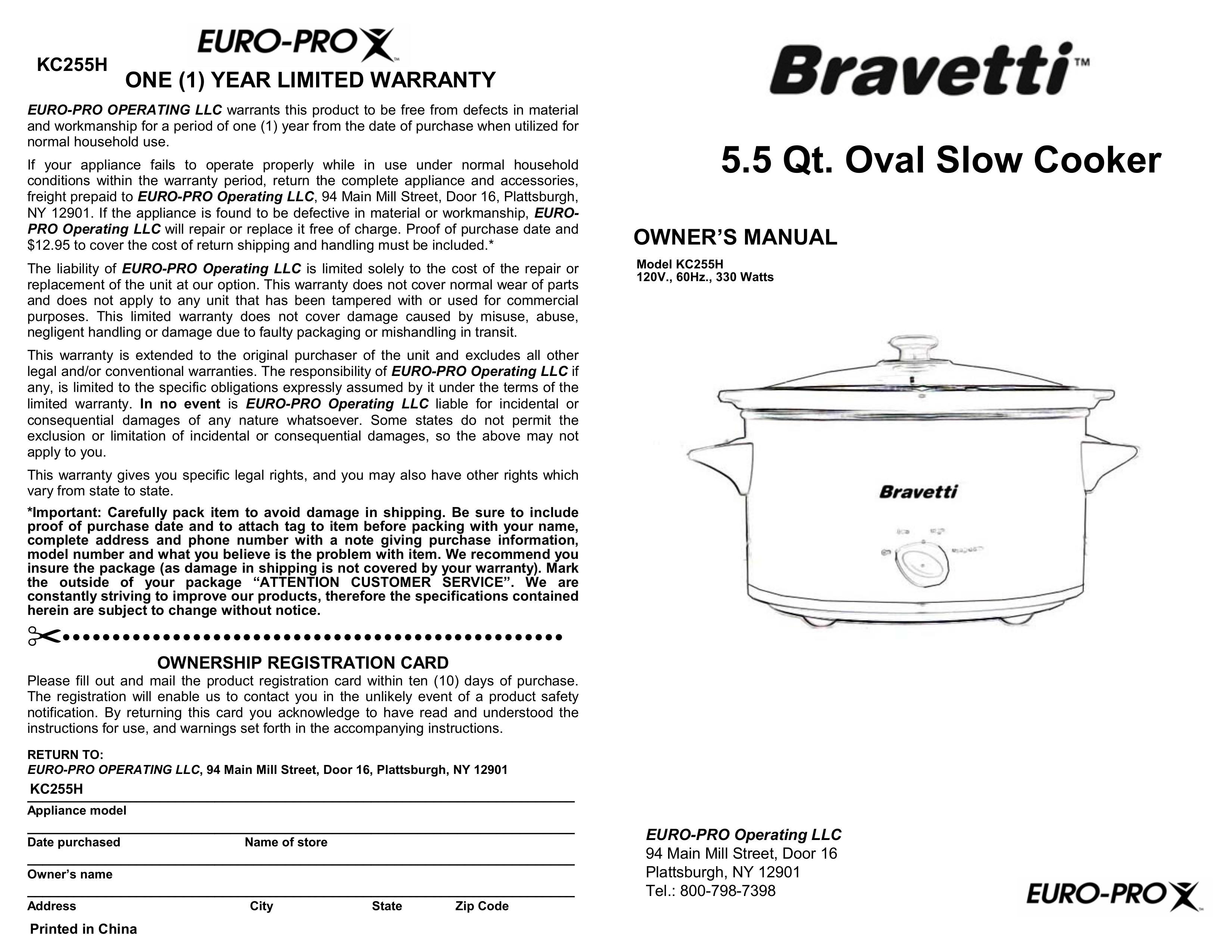 Bravetti KC255H Slow Cooker User Manual