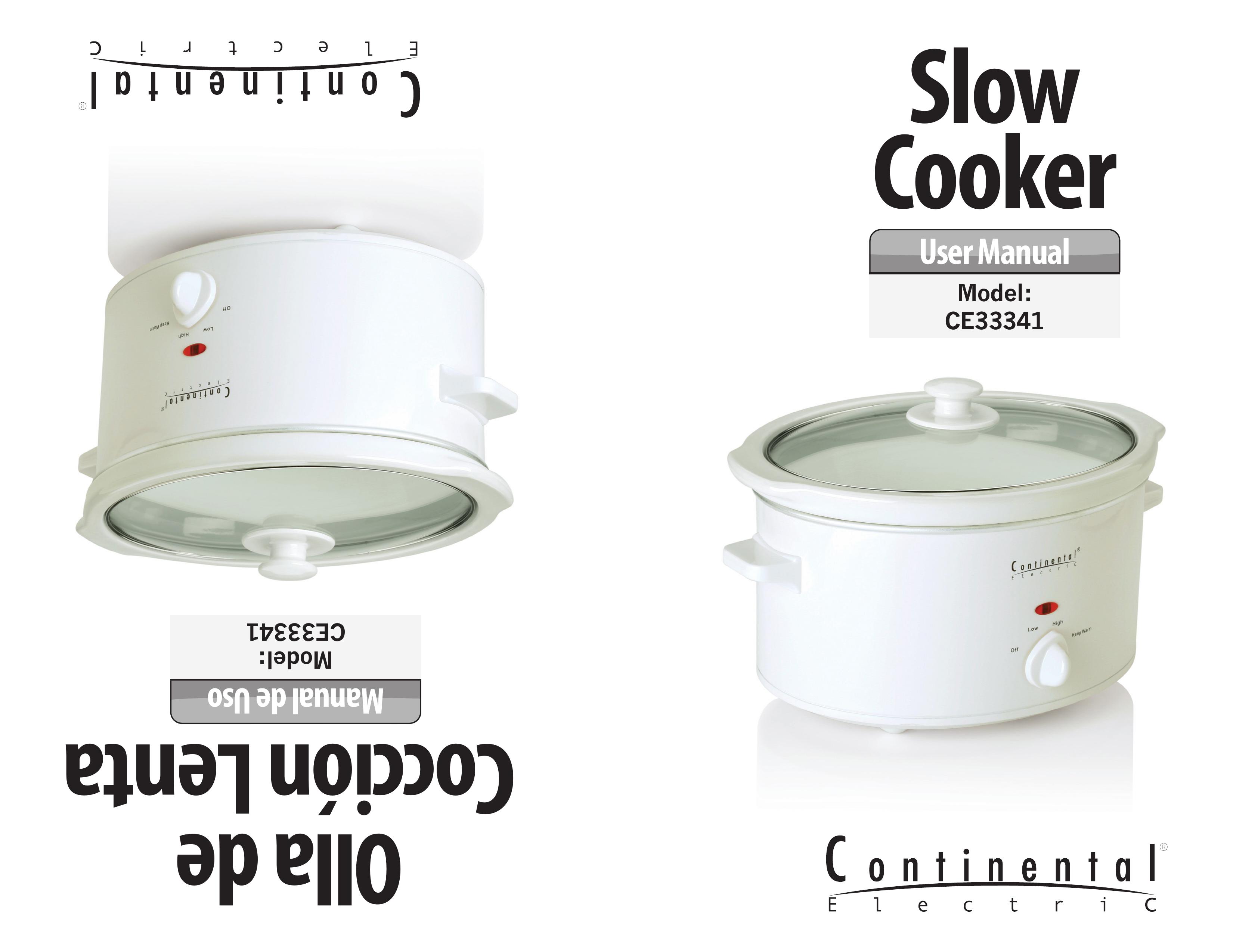 Continental Electric CE33341 Slow Cooker User Manual
