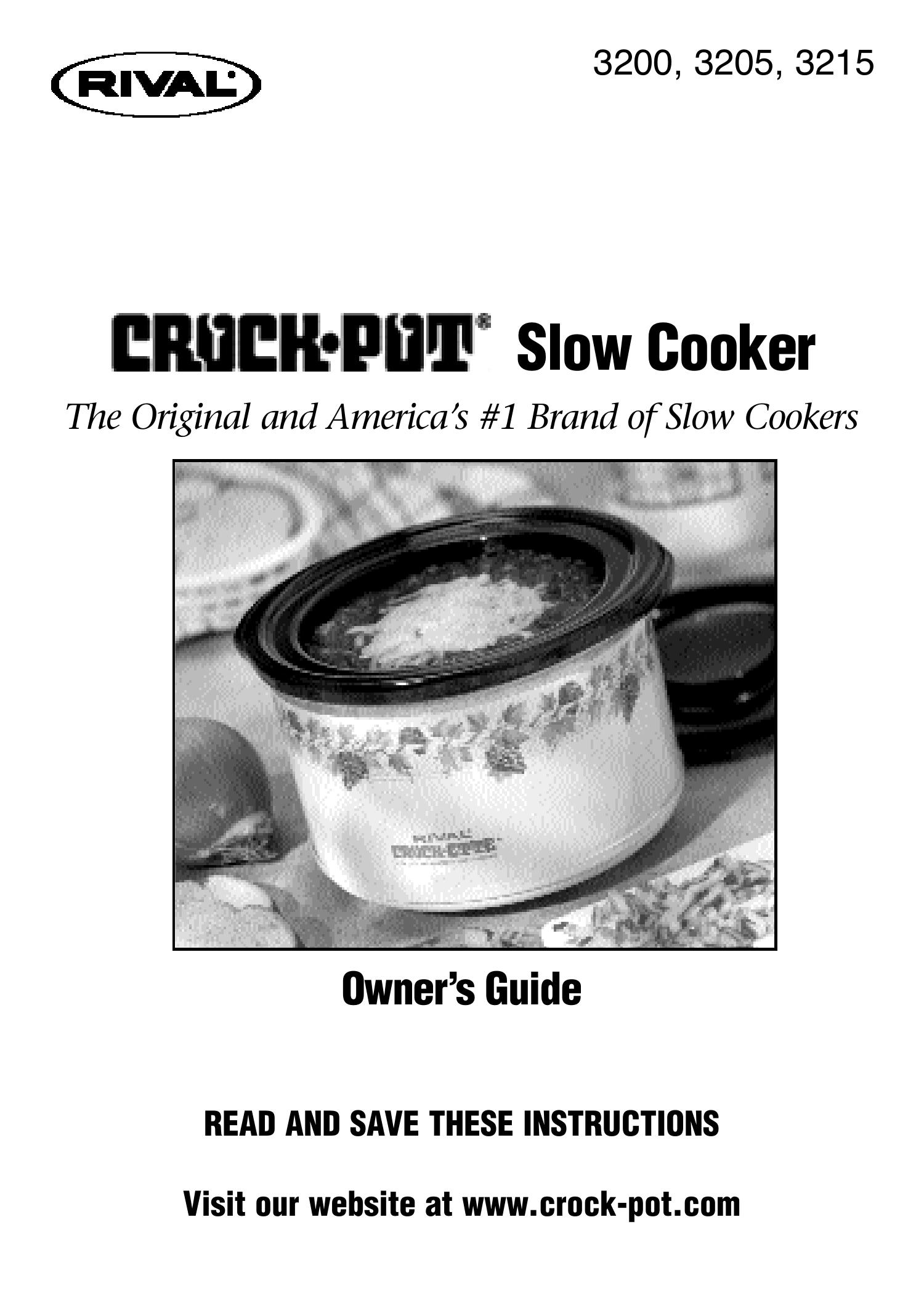 Crock-Pot 3200 Slow Cooker User Manual