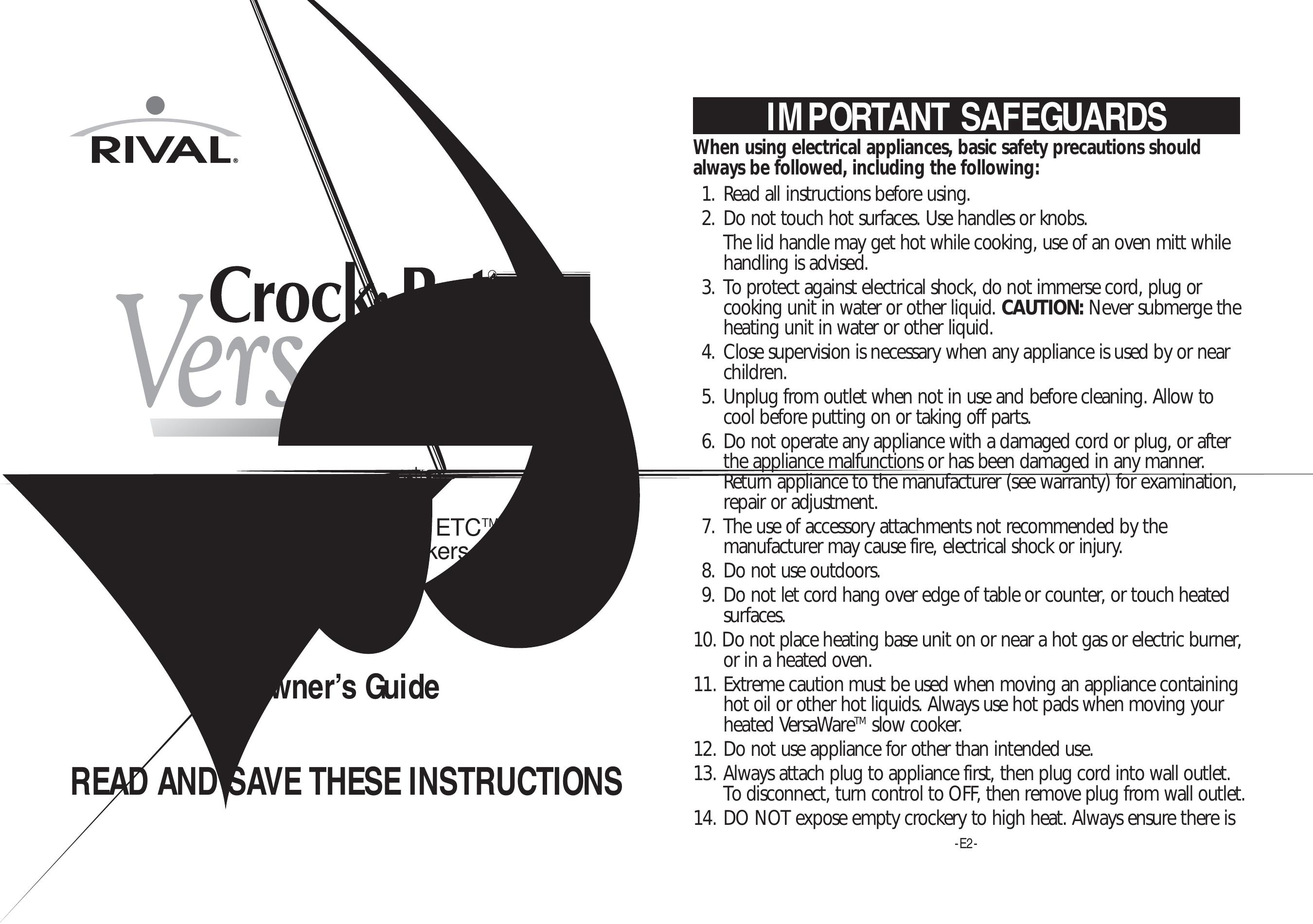 Crock-Pot SC7600 Slow Cooker User Manual