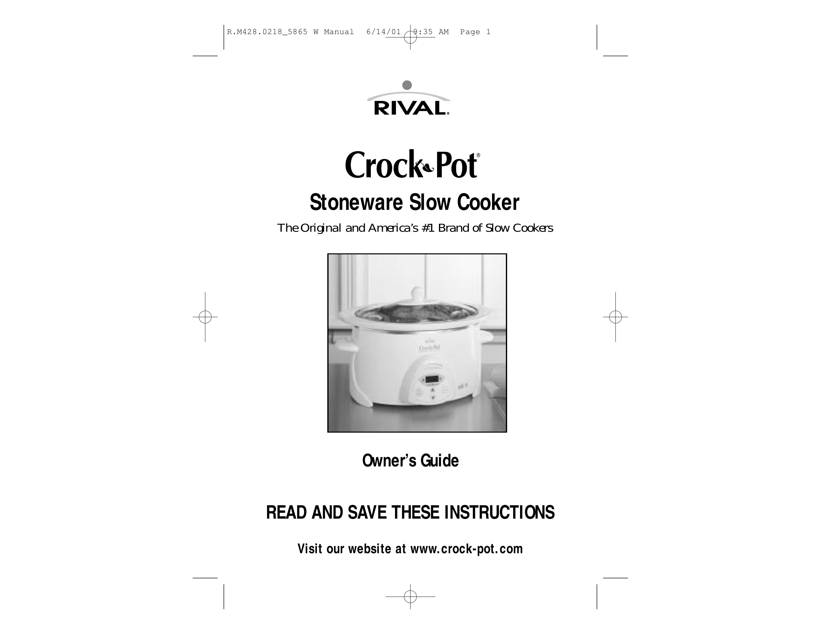 Crock-Pot Stoneware Slow CookerRival Slow Cooker User Manual