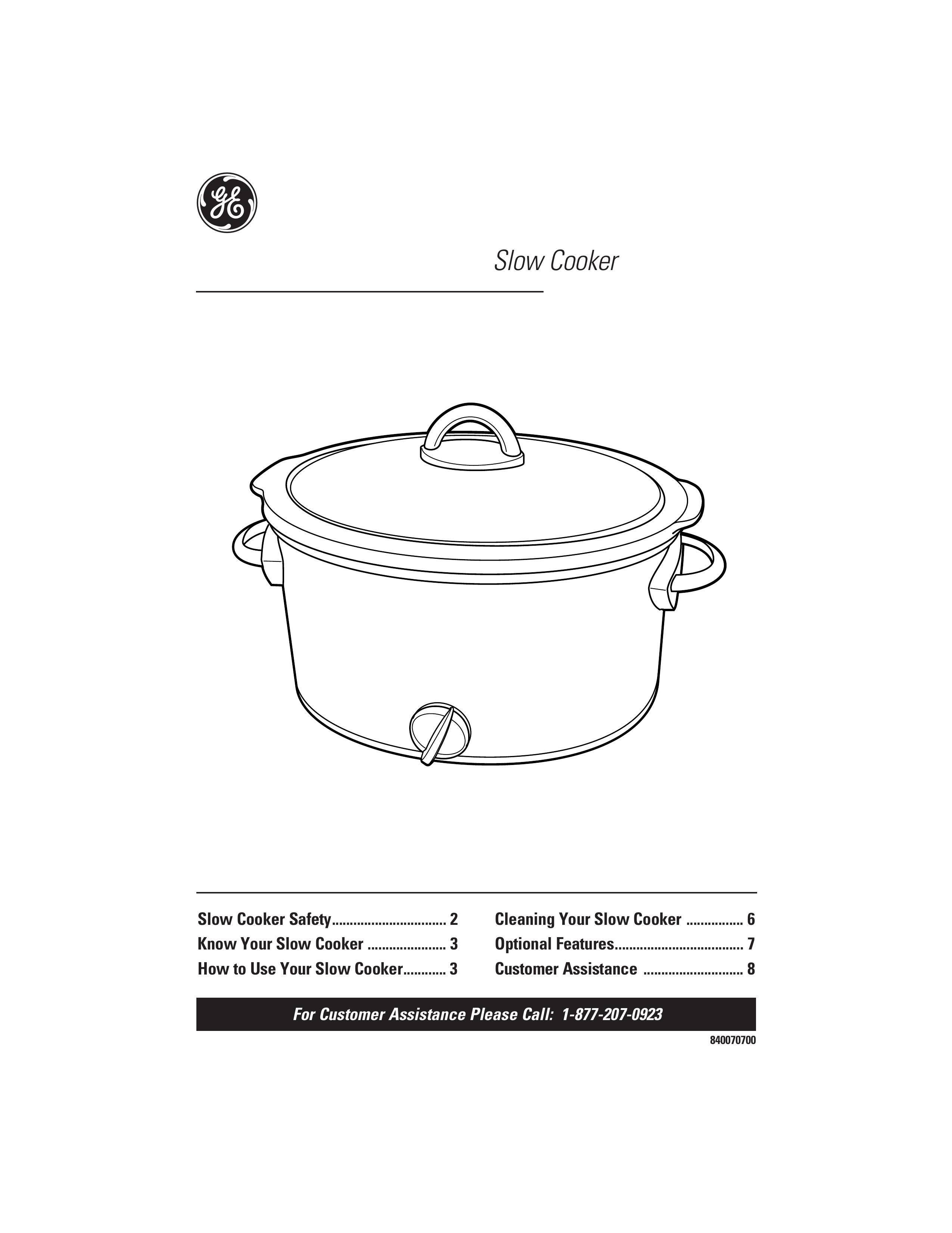 GE 840070700 Slow Cooker User Manual