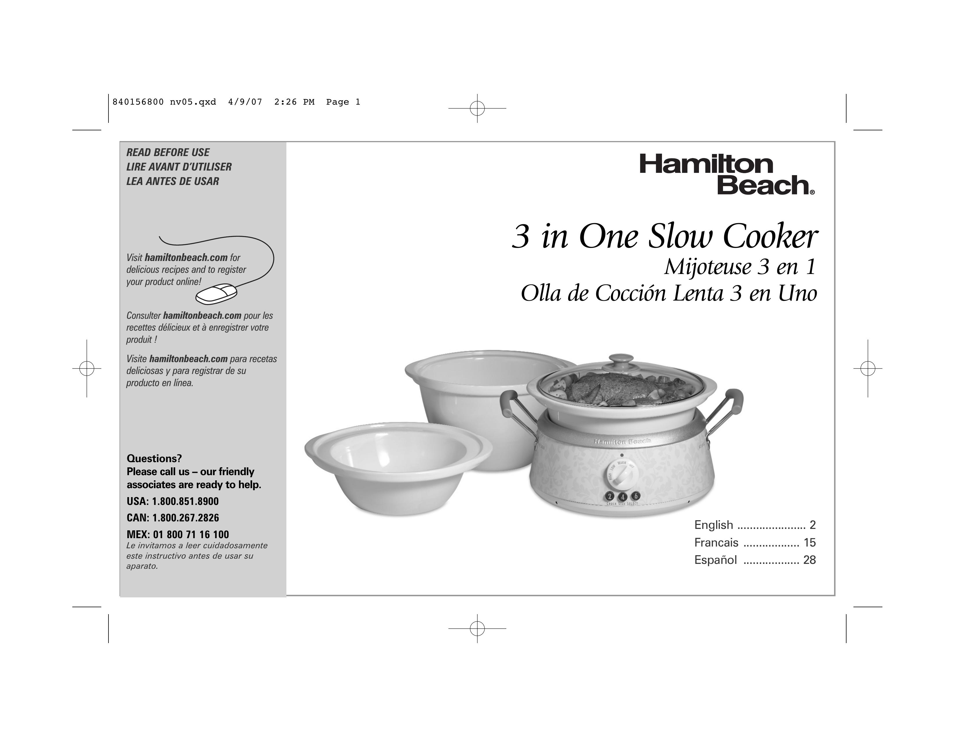 Hamilton Beach 33134C Slow Cooker User Manual
