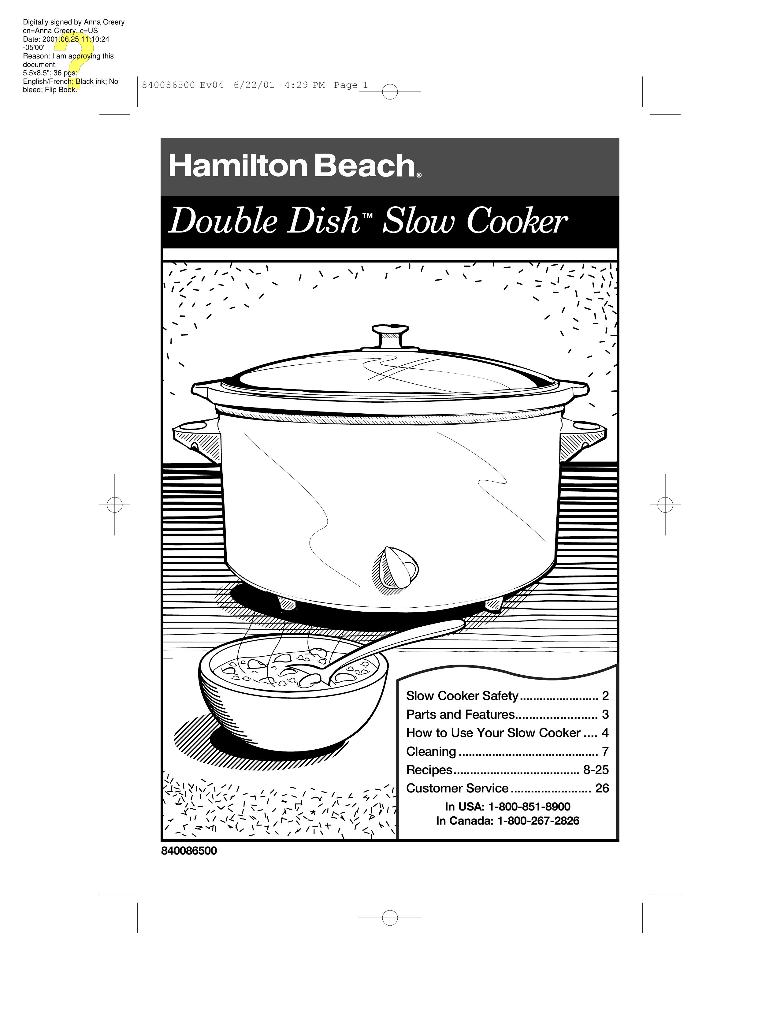 Hamilton Beach 33158 Slow Cooker User Manual
